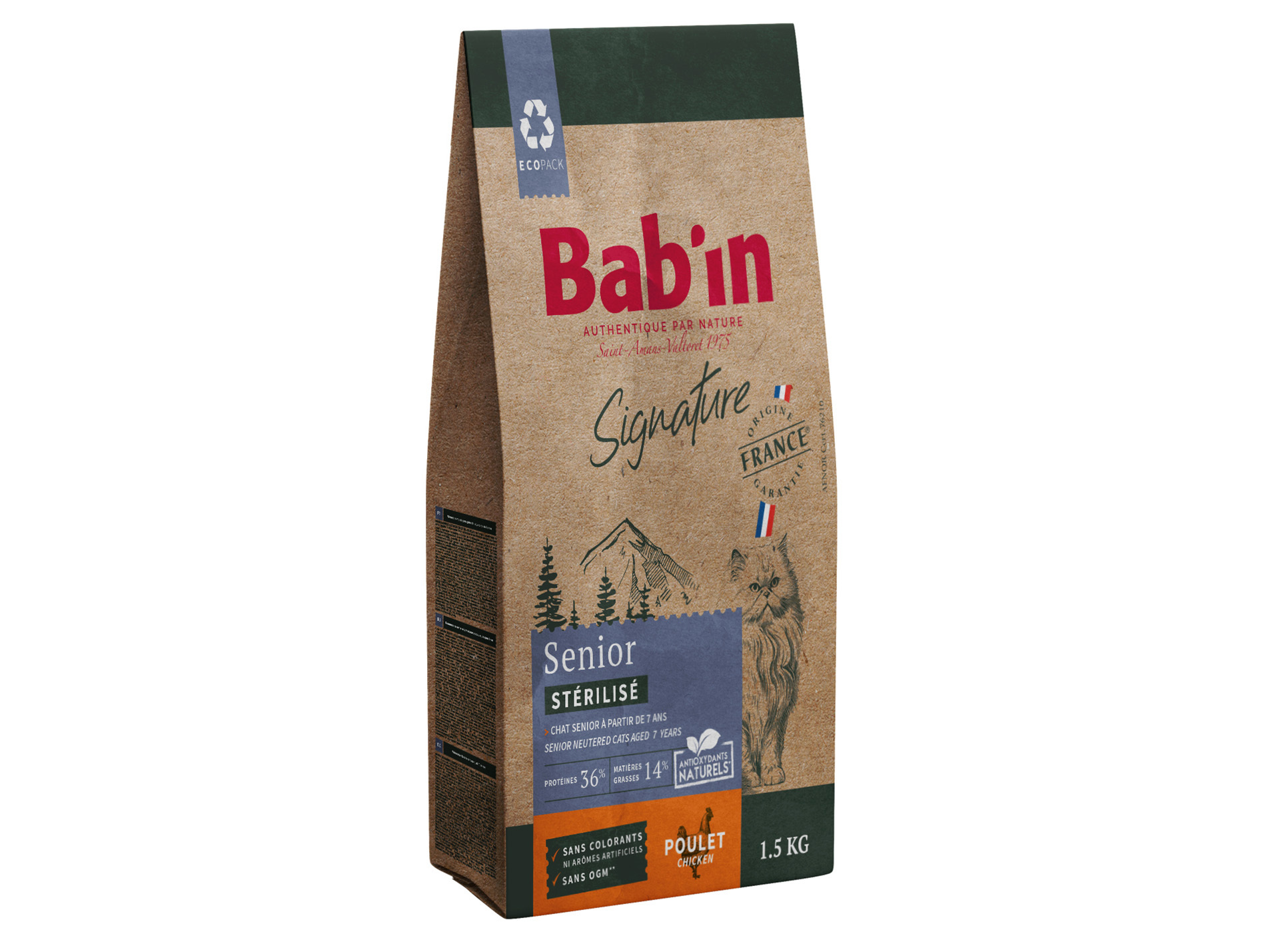 Croquettes chat senior BAB'IN Signature poulet 1,5kg