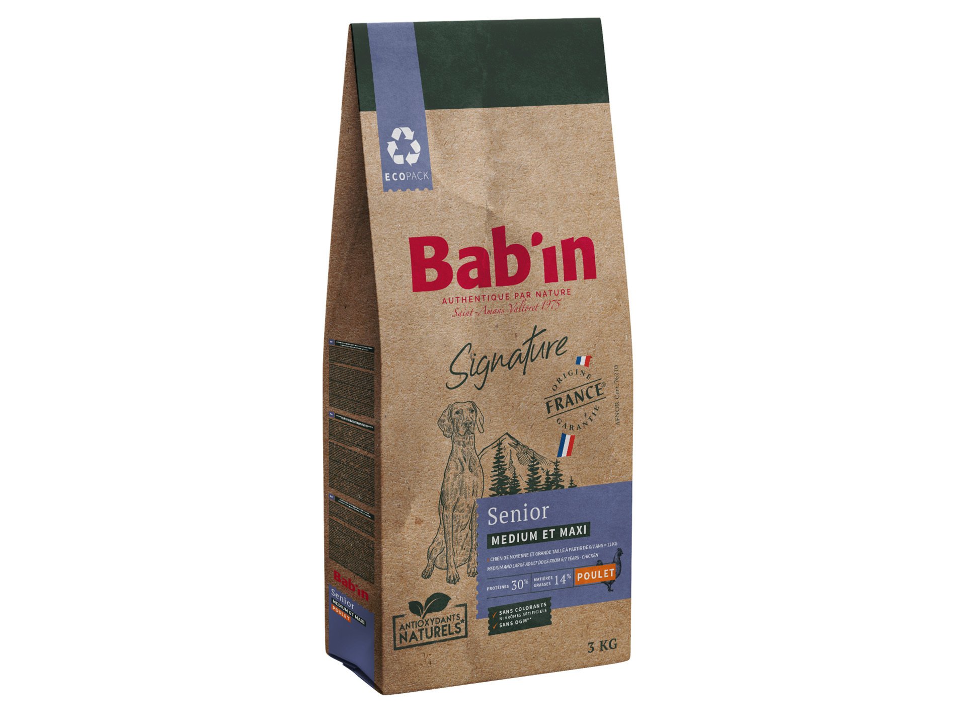 Croquettes chien maxi senior BAB'IN Signature poulet 3kg