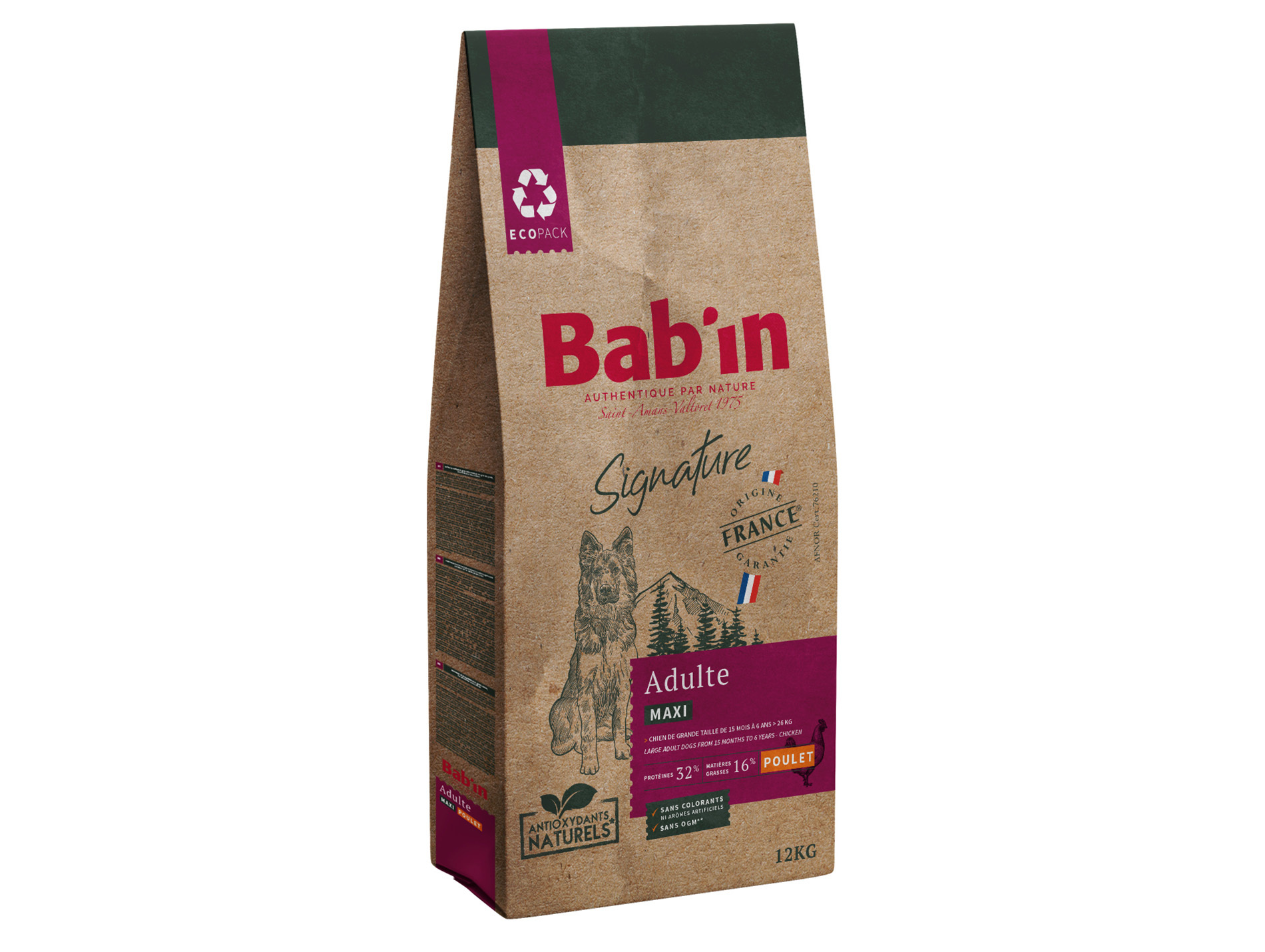 Croquettes chien maxi adulte BAB'IN Signature poulet 12kg