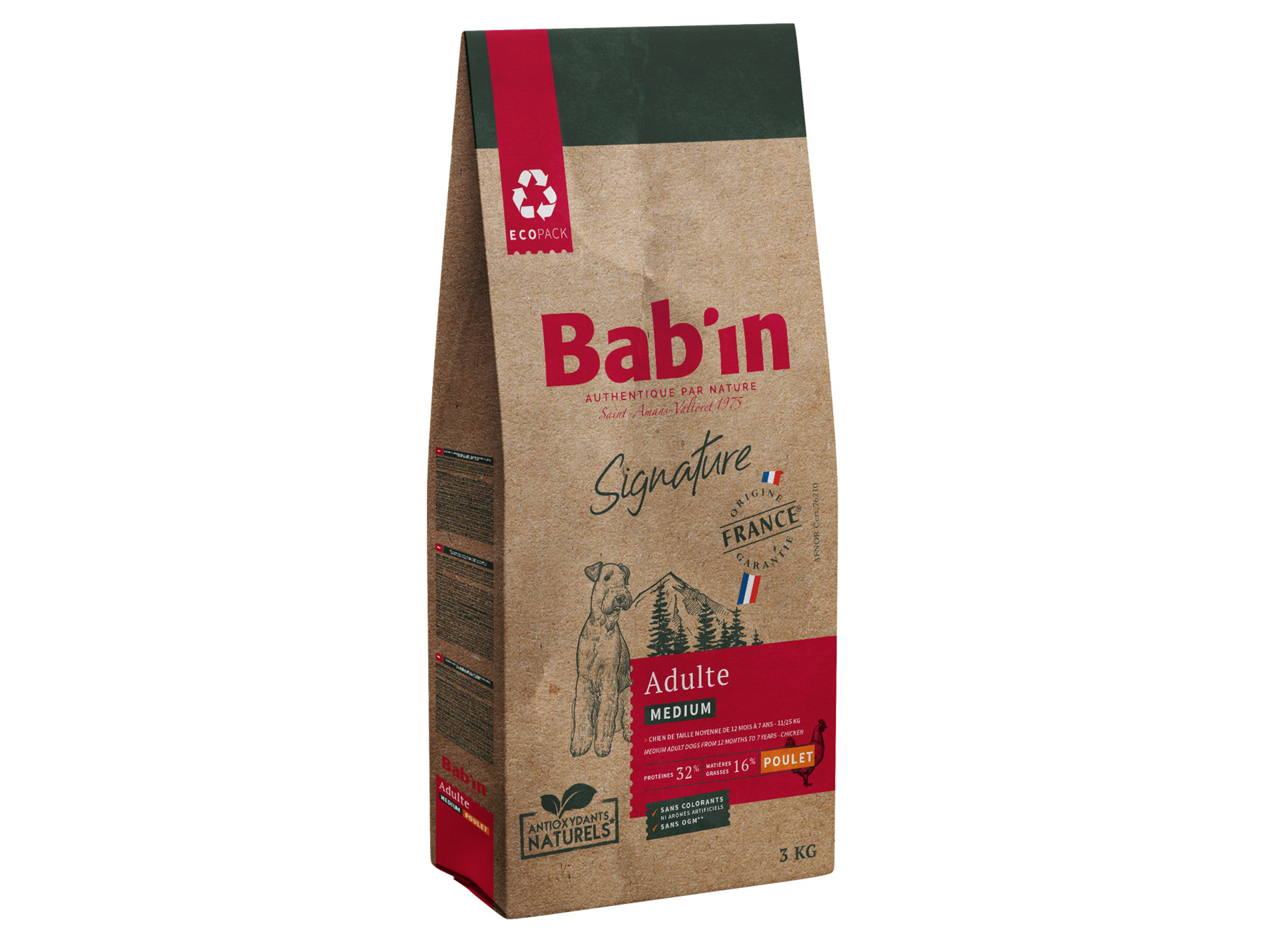 Croquettes chien medium adulte BAB'IN Signature poulet 3kg