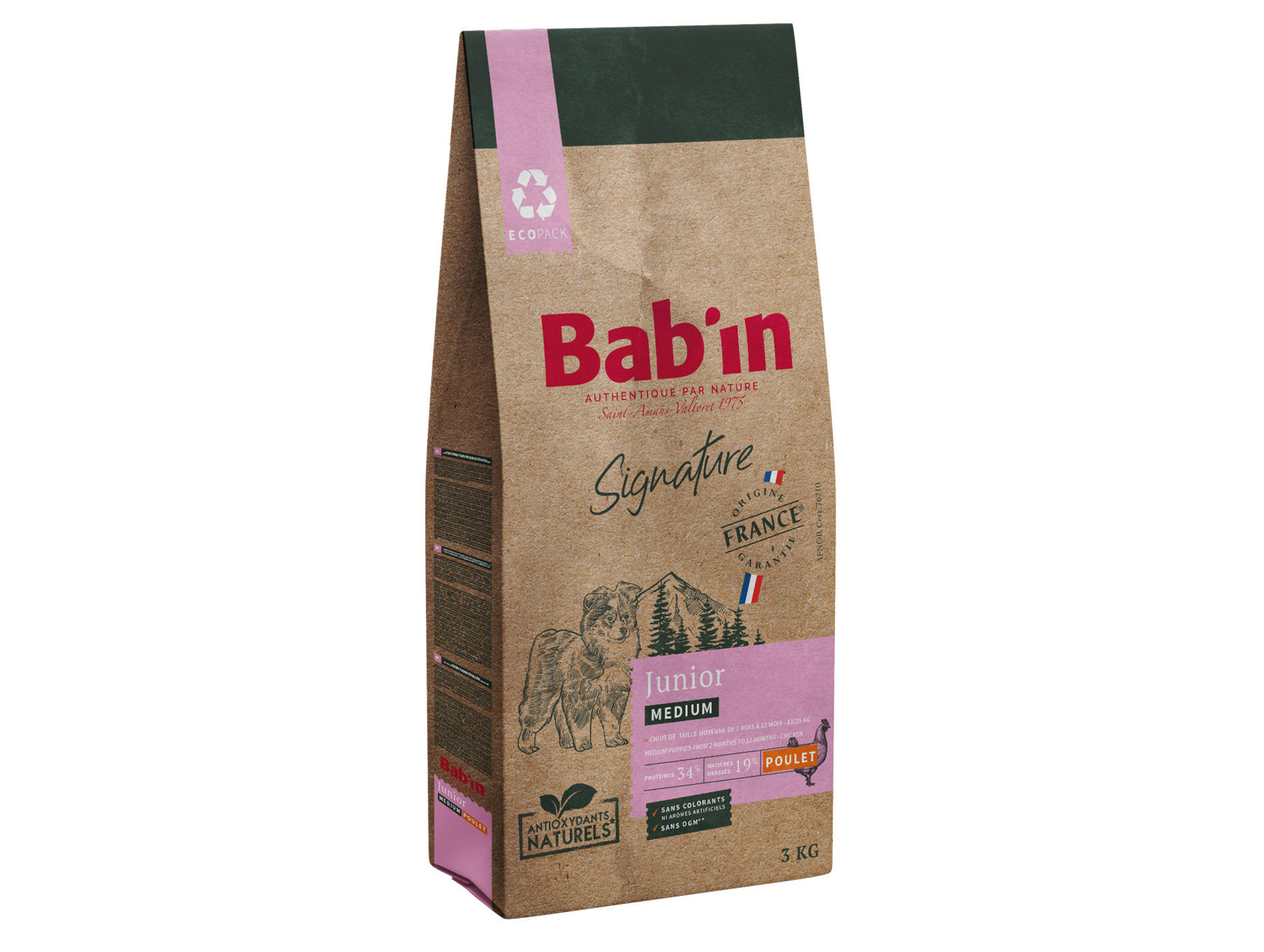 Croquettes chien mini junior BAB'IN Signature poulet 2kg