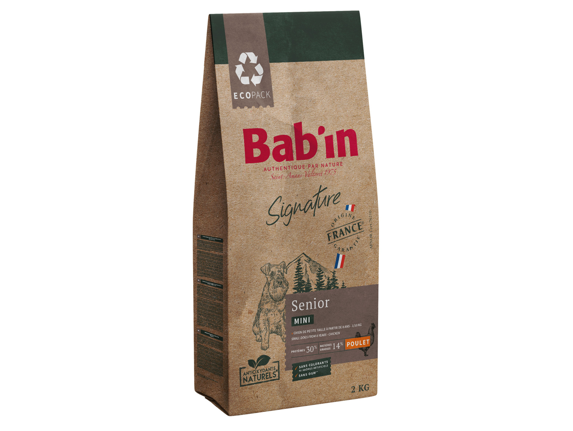 Croquettes chien mini senior BAB'IN Signature poulet 2kg