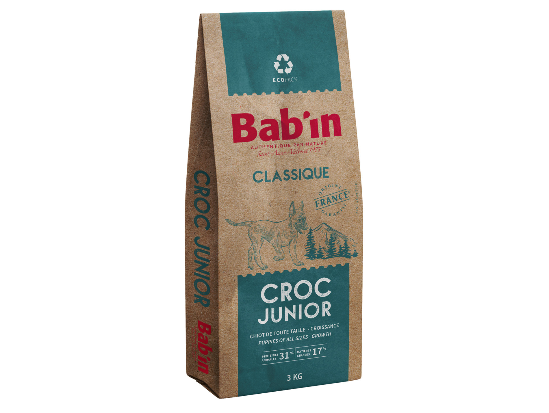 Croquettes chiot junior BAB'IN Croc poulet 3kg