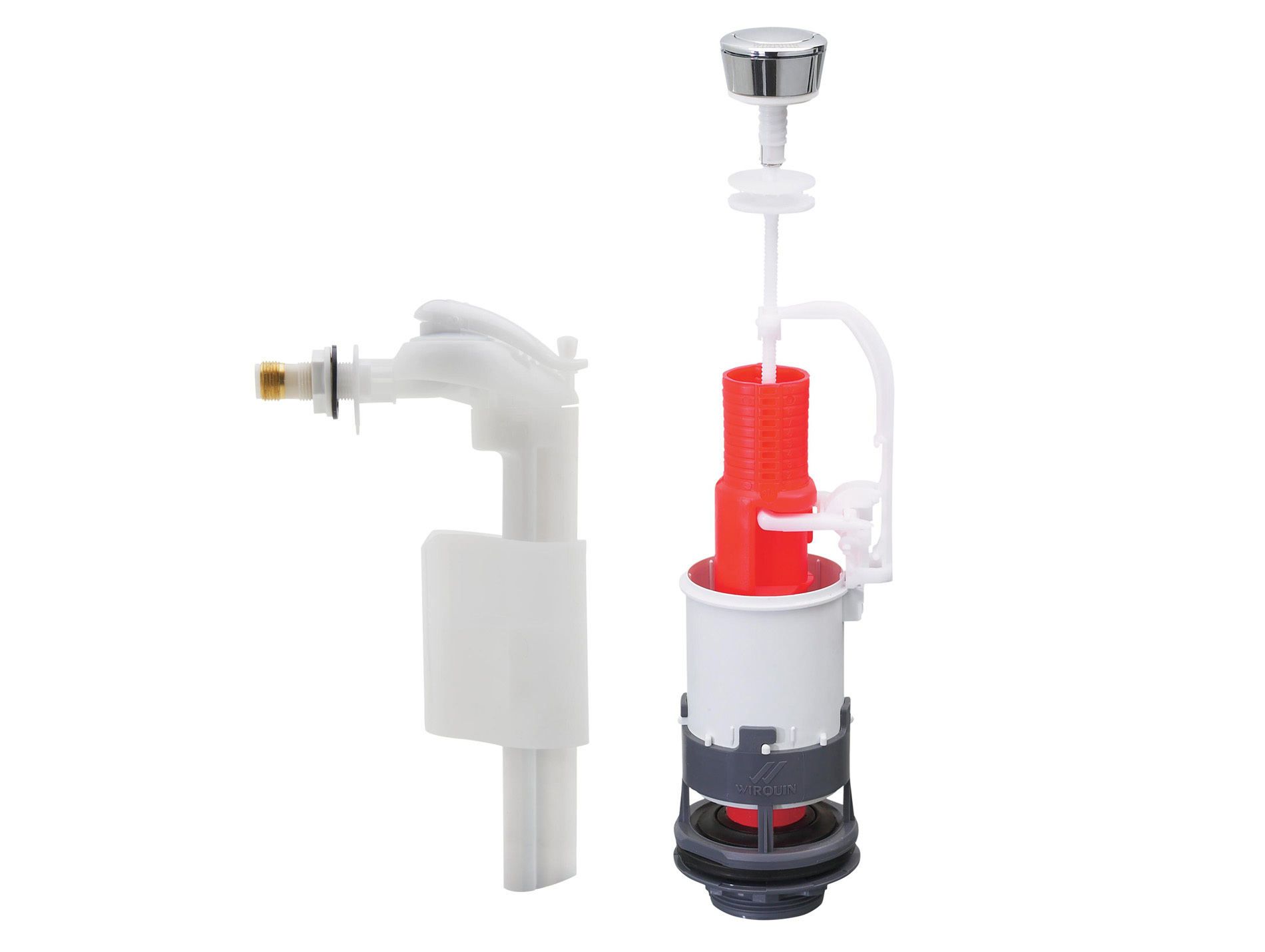 Mécanisme simple chasse à bouton poussoir WIRQUIN MP + robinet F90
