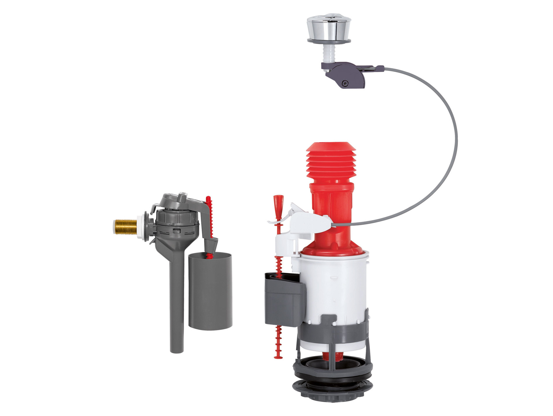 Mécanisme double châsse à câble MW2 + robinet Topy
