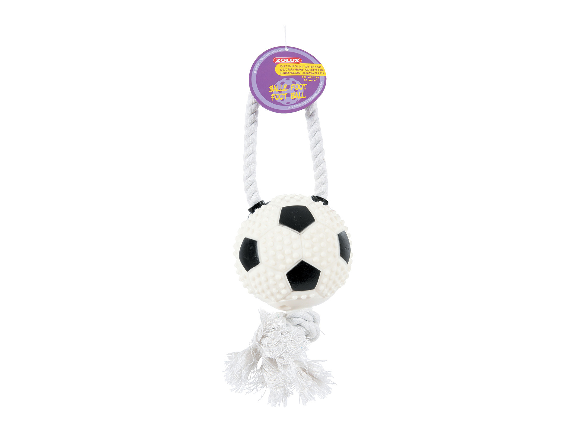 Jouet chien ZOLUX balle football corde 10cm