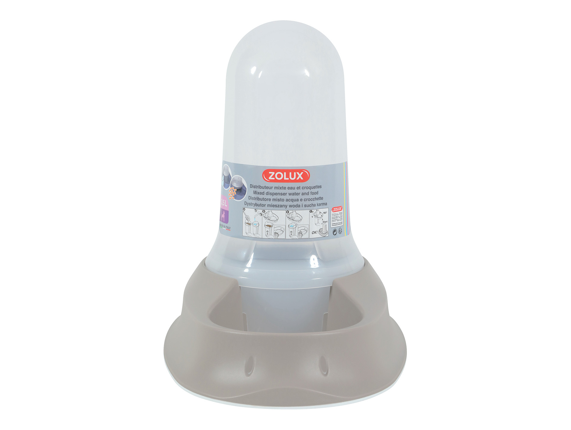Distributeur mixte ZOLUX Smart Bowl 3.5l taupe