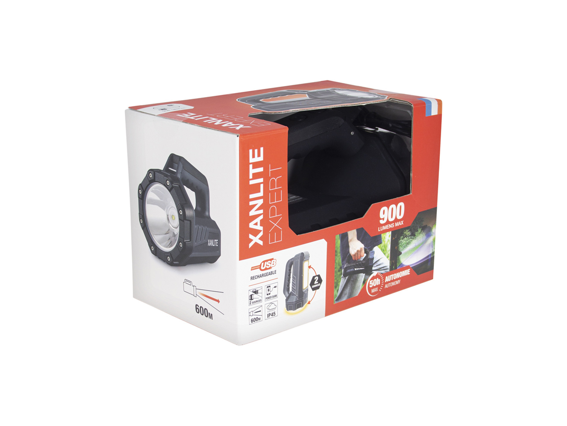 Projecteur Led rechargeable USB-C  1000lm 4000K IP45