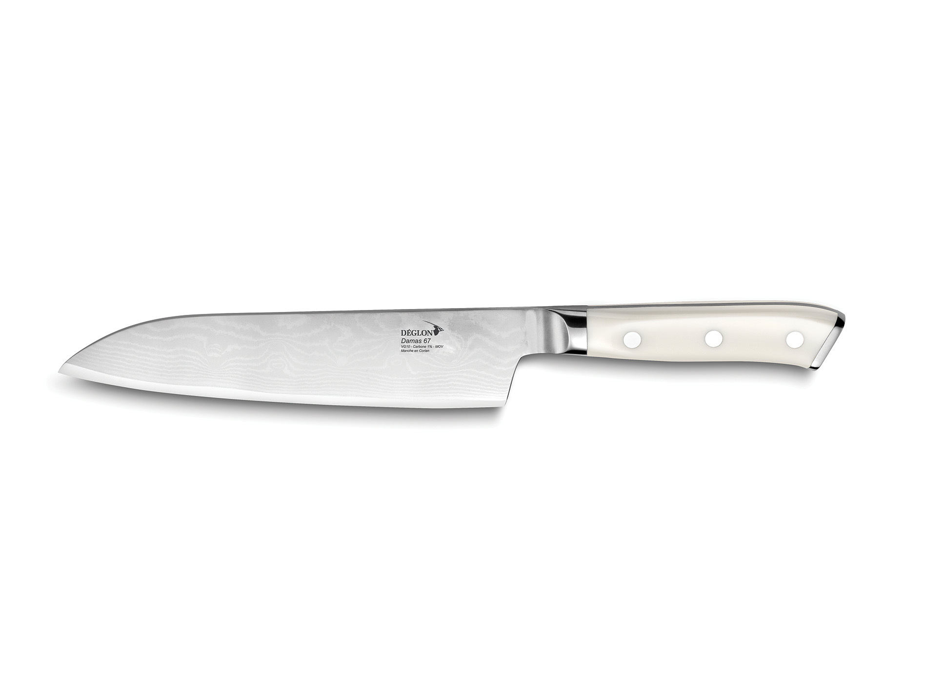 Couteau Santoku Damas DEGLON L.18cm