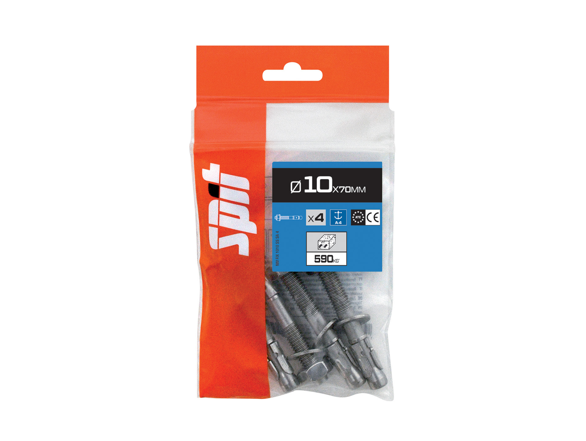 Goujons d'ancrage A4 SPIT Ø10mm L.70mm x4