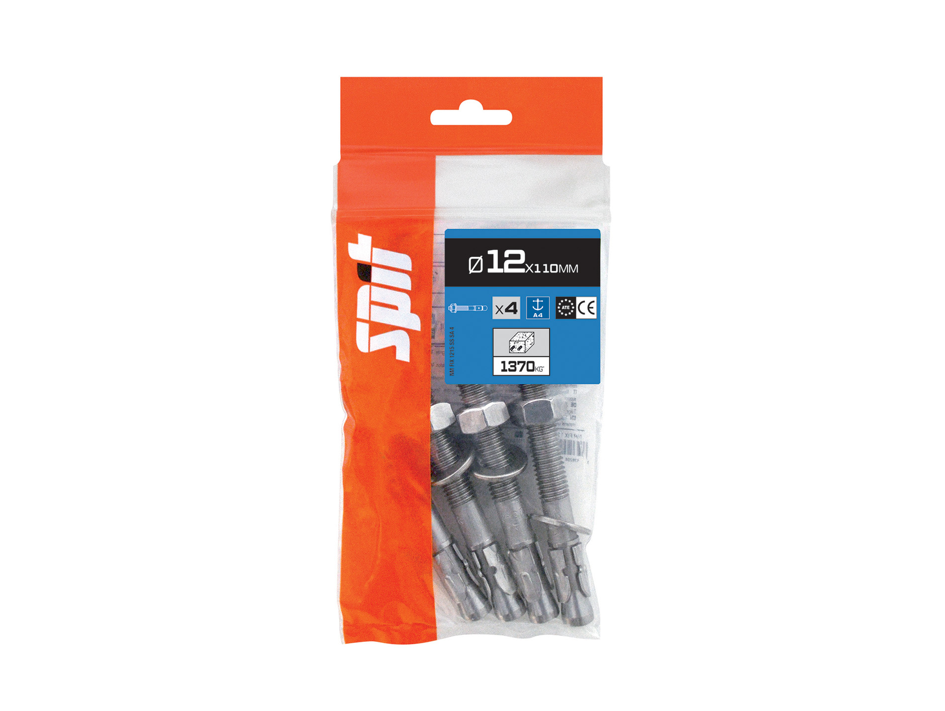Goujons d'ancrage A4 SPIT Ø12mm L.110mm x4