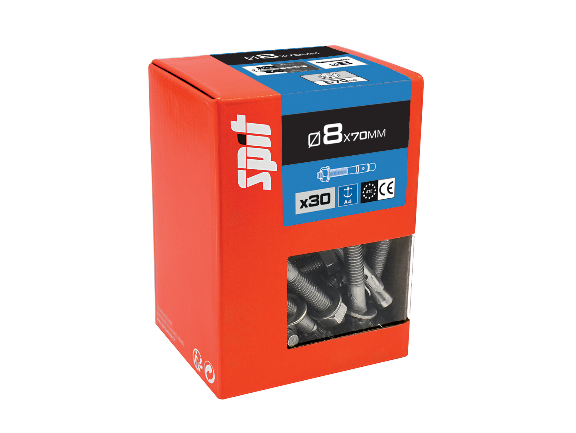 Goujons d'ancrage A4 SPIT Ø8mm L.70mm x30