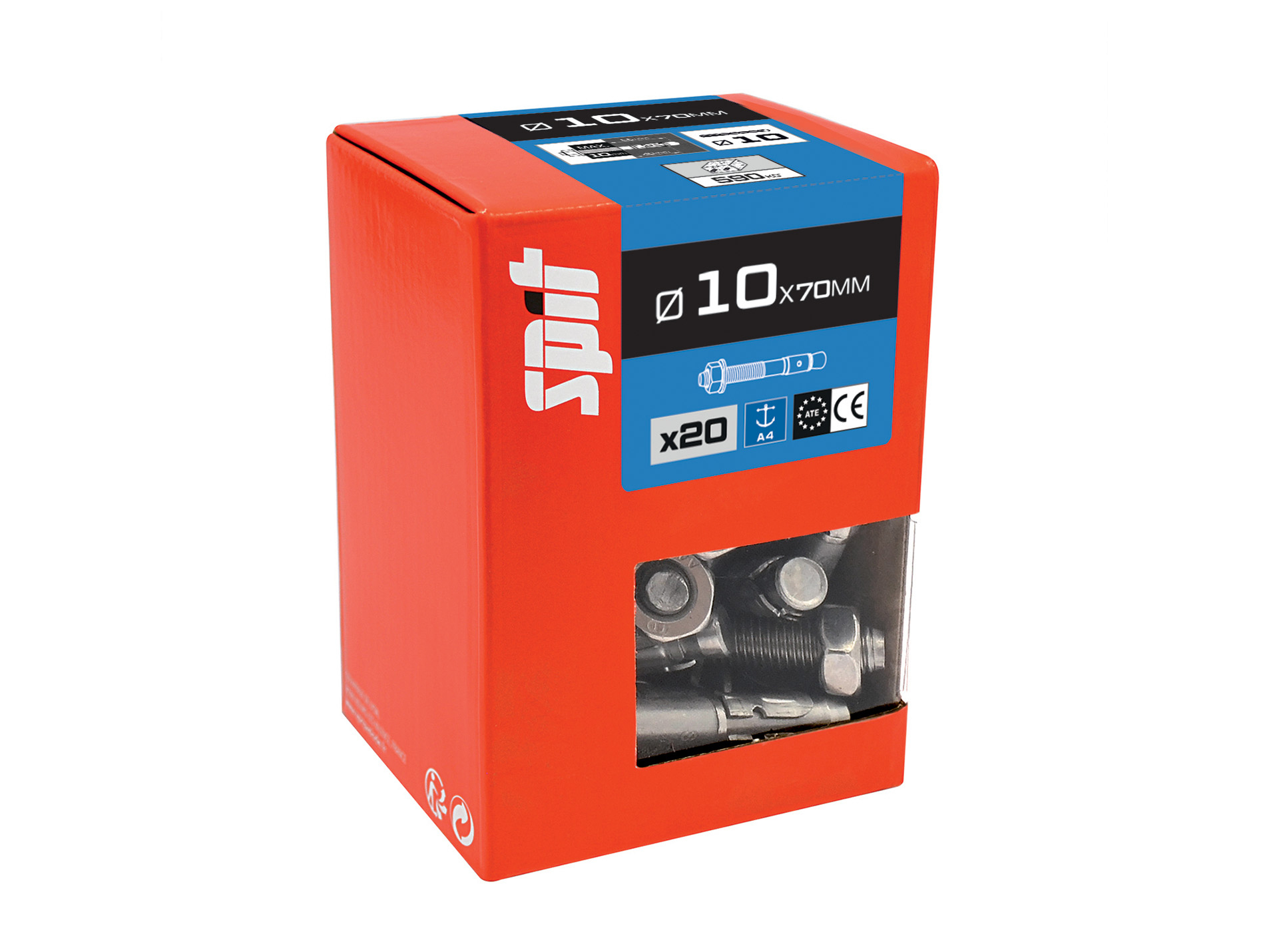 Goujons d'ancrage A4 SPIT Ø10mm L.70mm x20