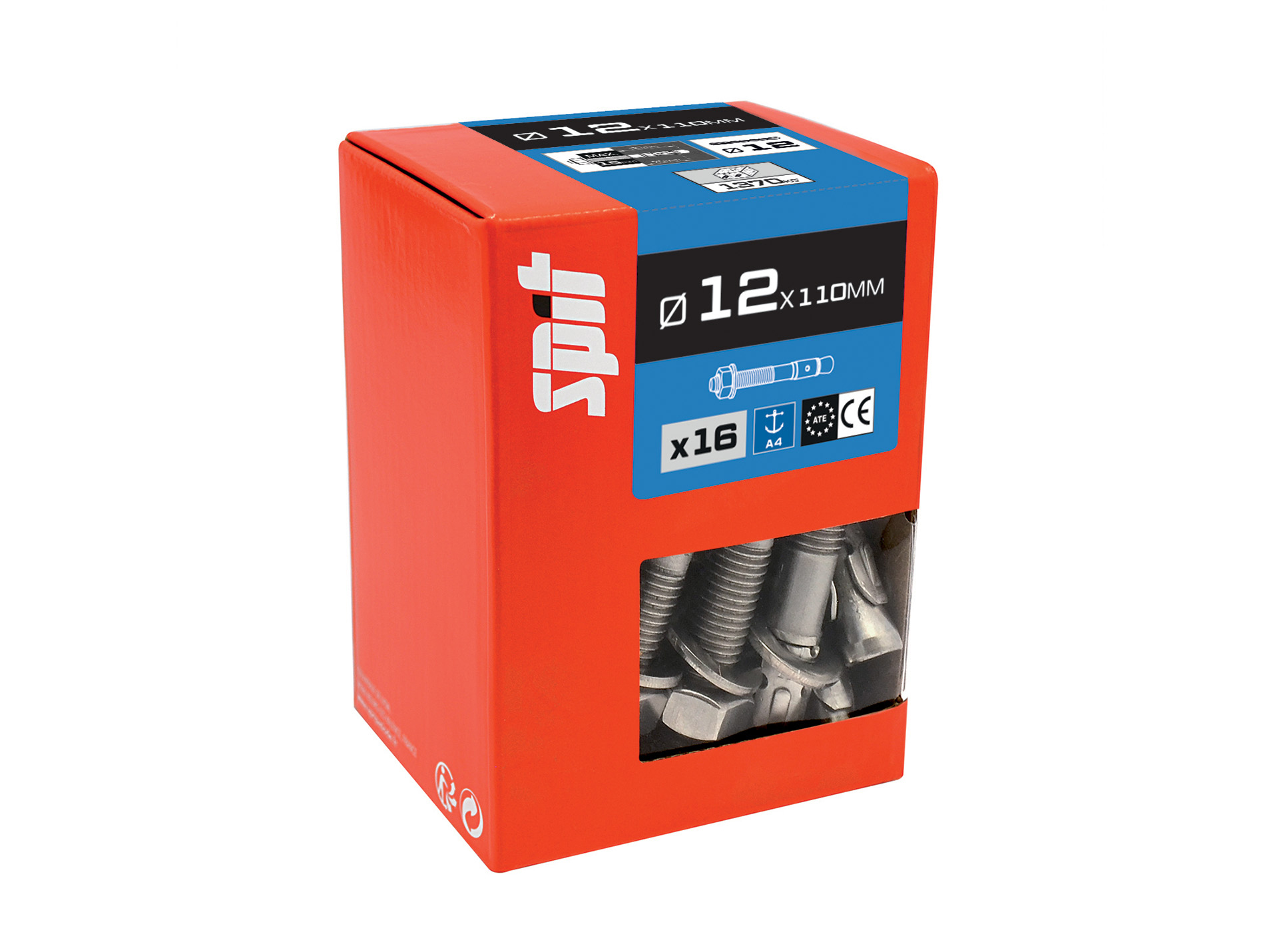 Goujons d'ancrage A4 SPIT Ø12mm L.110mm x16