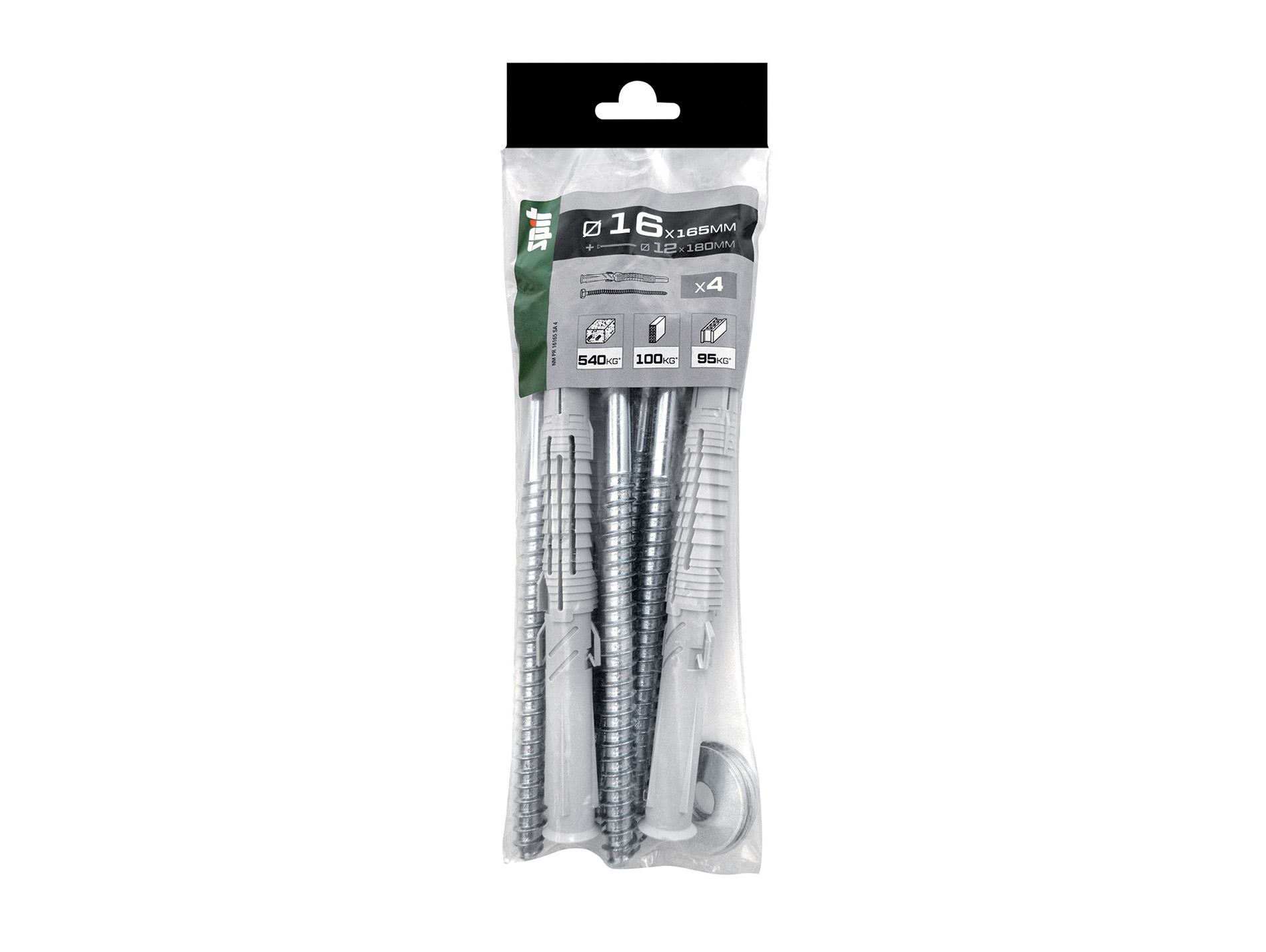 Chevilles à expansion avec vis TH Ø12mm SPIT Ø16mm L.165mm x4