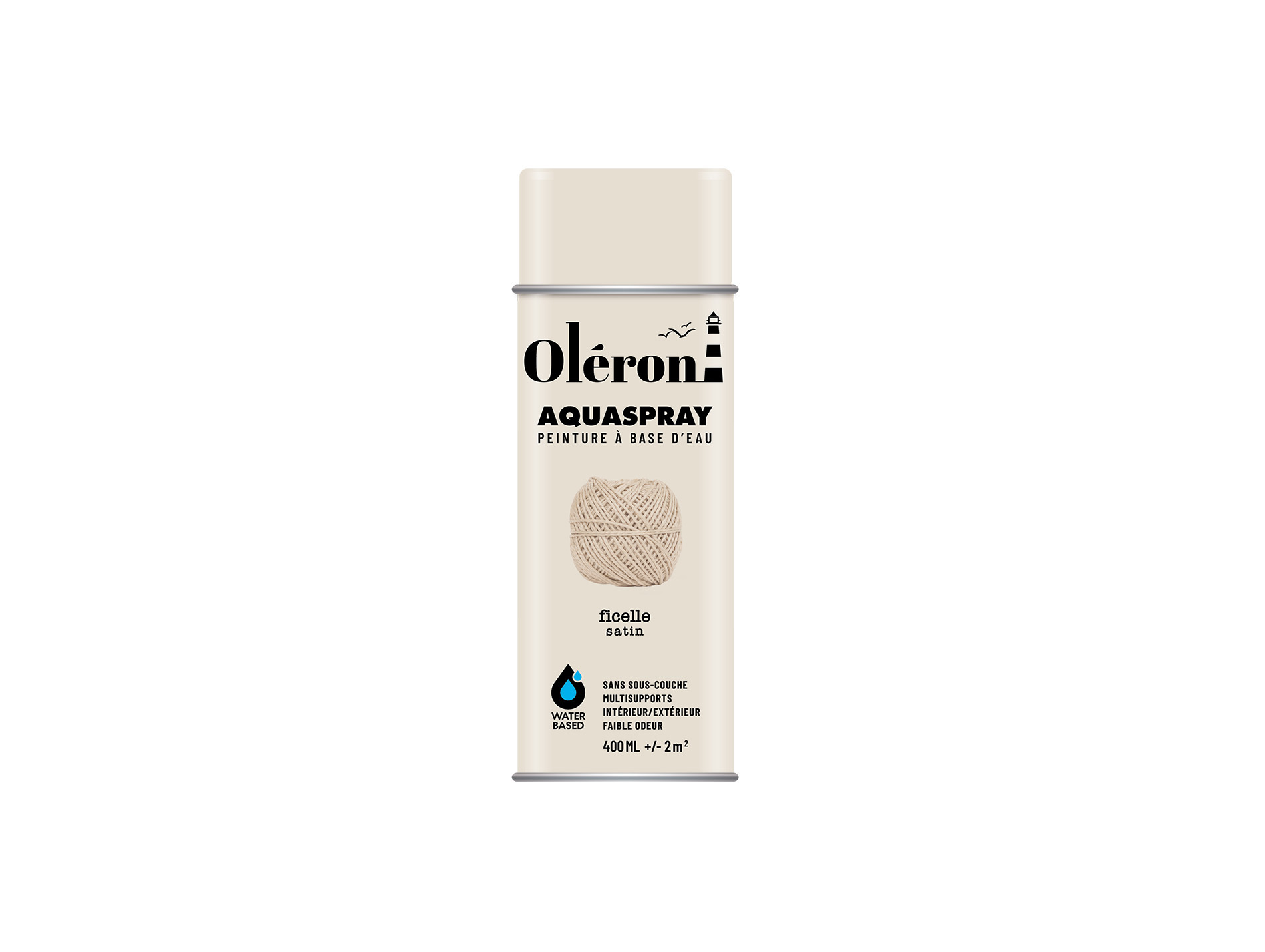 Peinture de décoration aérosol SOPPEC Aquaspray Ficelle satin 400ml