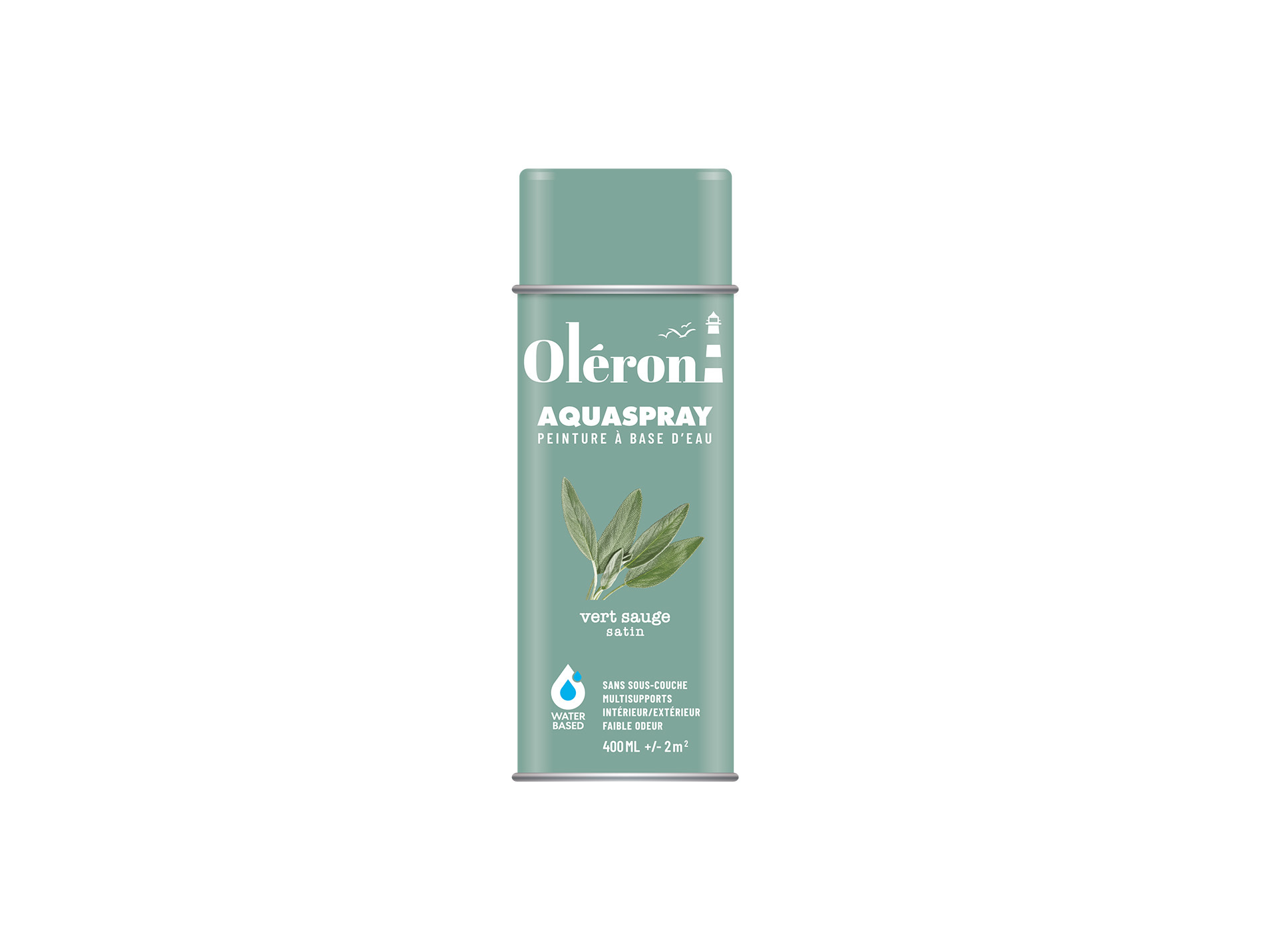 Peinture de décoration aérosol SOPPEC Aquaspray Vert sauge 400ml