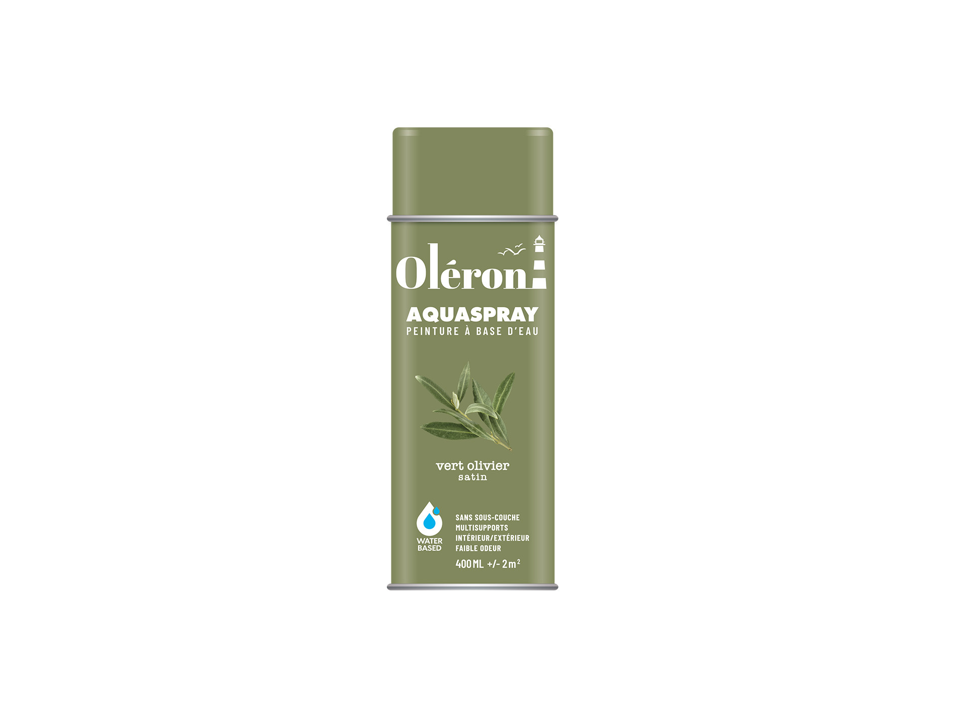 Peinture de décoration aérosol SOPPEC Aquaspray Vert olivier 400ml