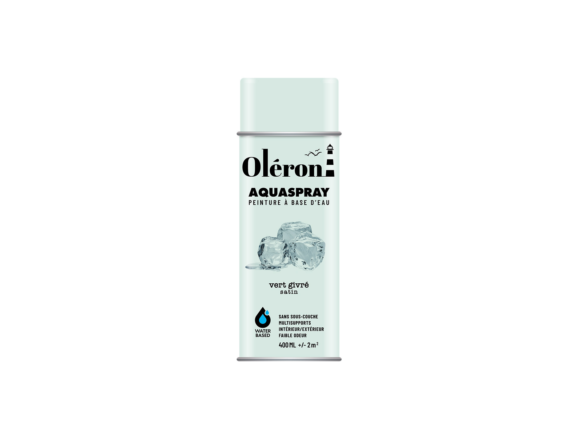 Peinture de décoration aérosol SOPPEC Aquaspray Vert Givre 400ml