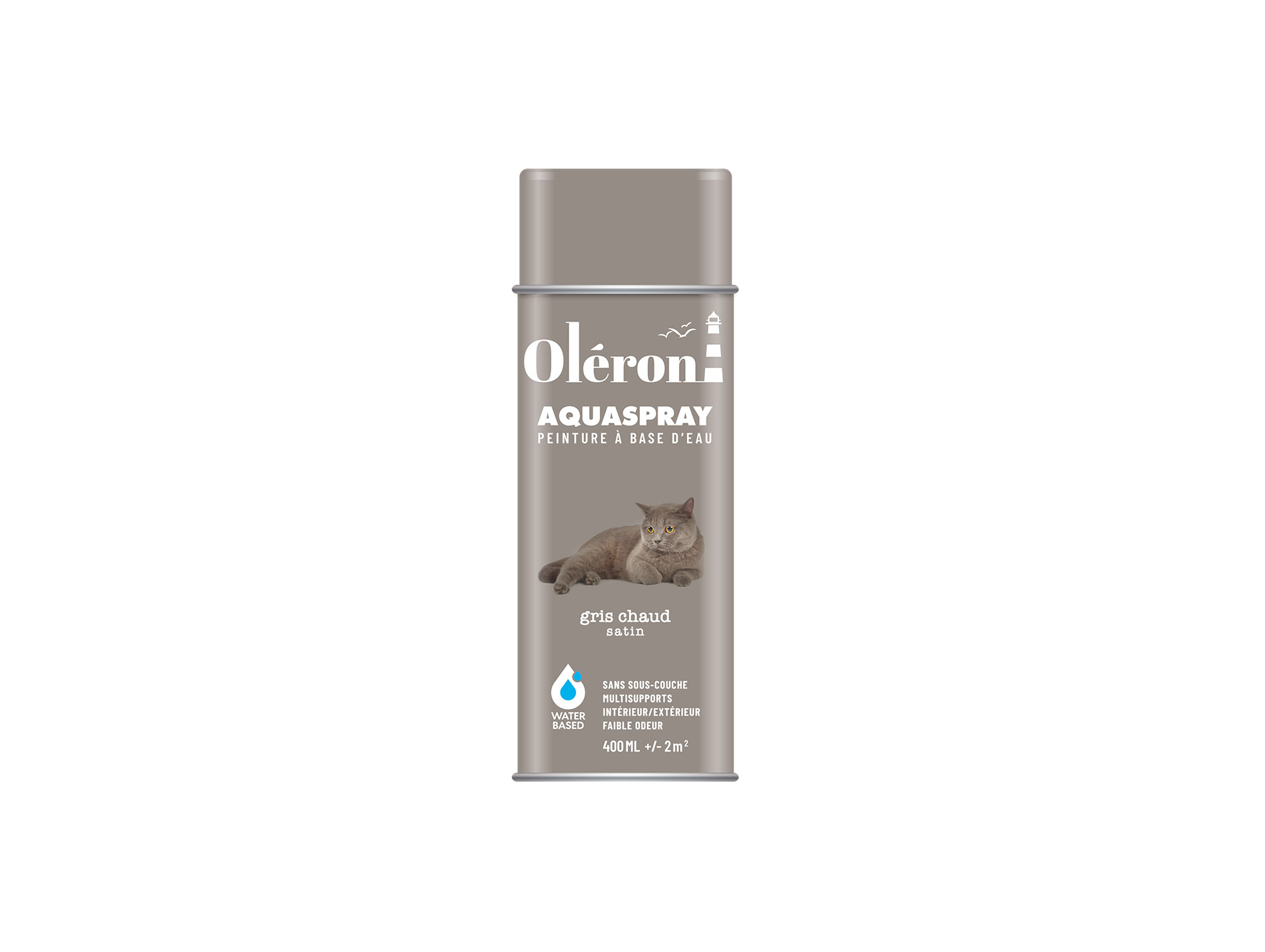 Peinture de décoration aérosol SOPPEC Aquaspray Gris Chaud 400ml