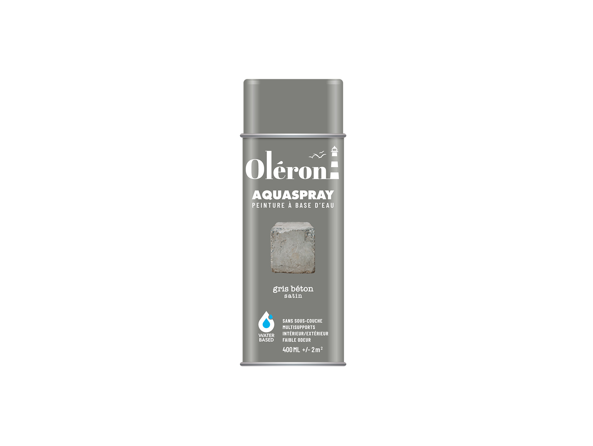 Peinture de décoration aérosol SOPPEC Aquaspray Gris Béton 400ml