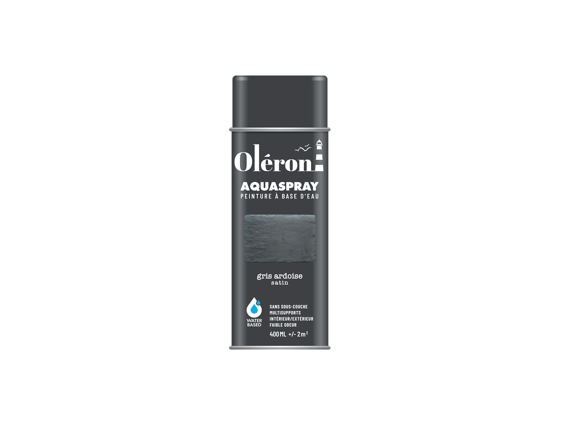 Peinture de décoration aérosol SOPPEC Aquaspray Gris Ardoise 400ml