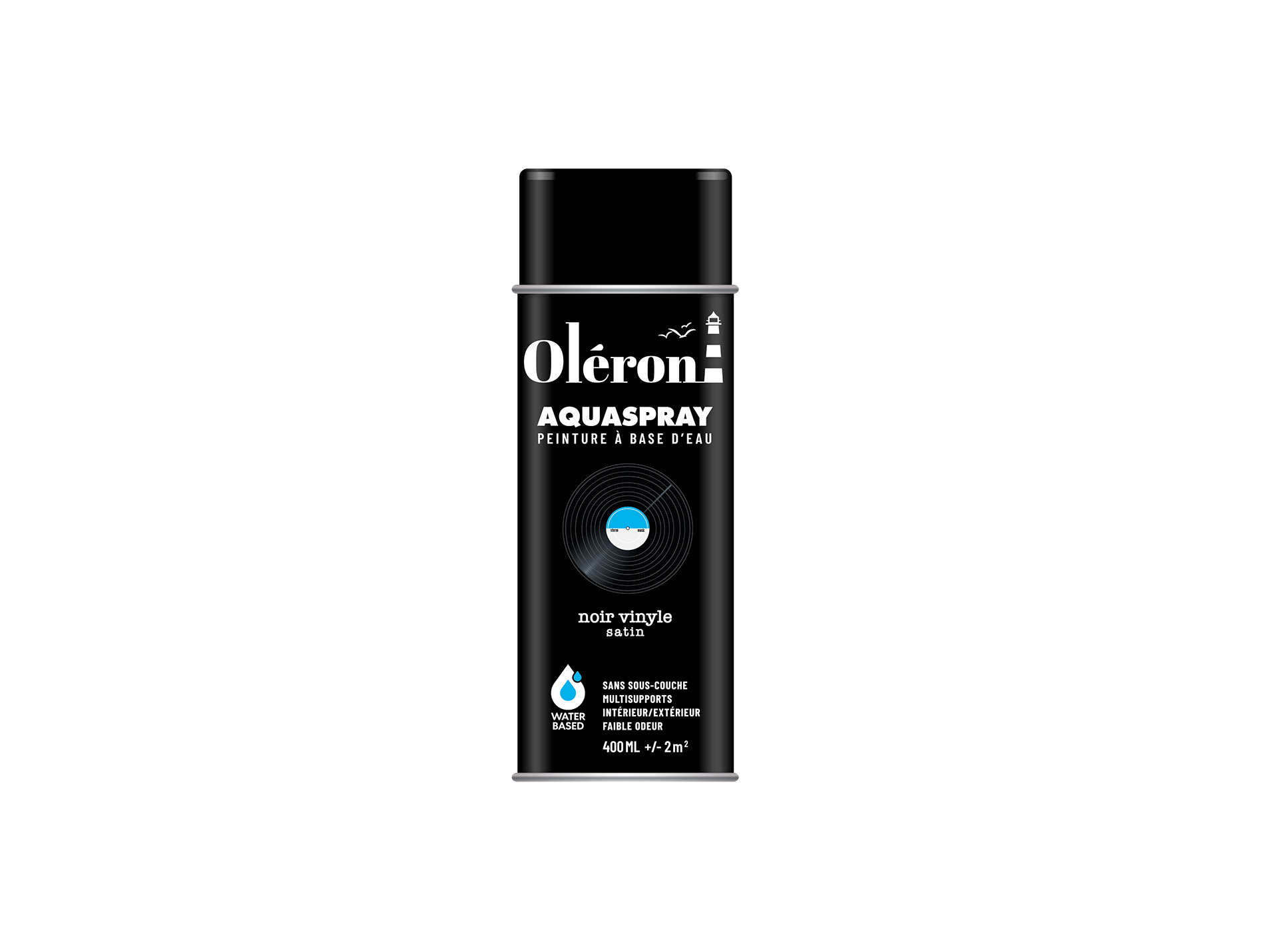 Peinture de décoration aérosol SOPPEC Aquaspray Noir satin 400ml