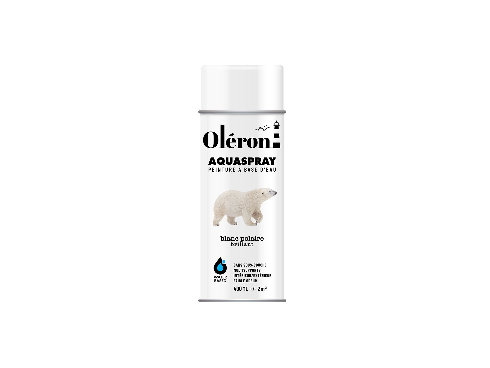 Peinture de décoration aérosol SOPPEC Aquaspray Blanc polaire 400ml