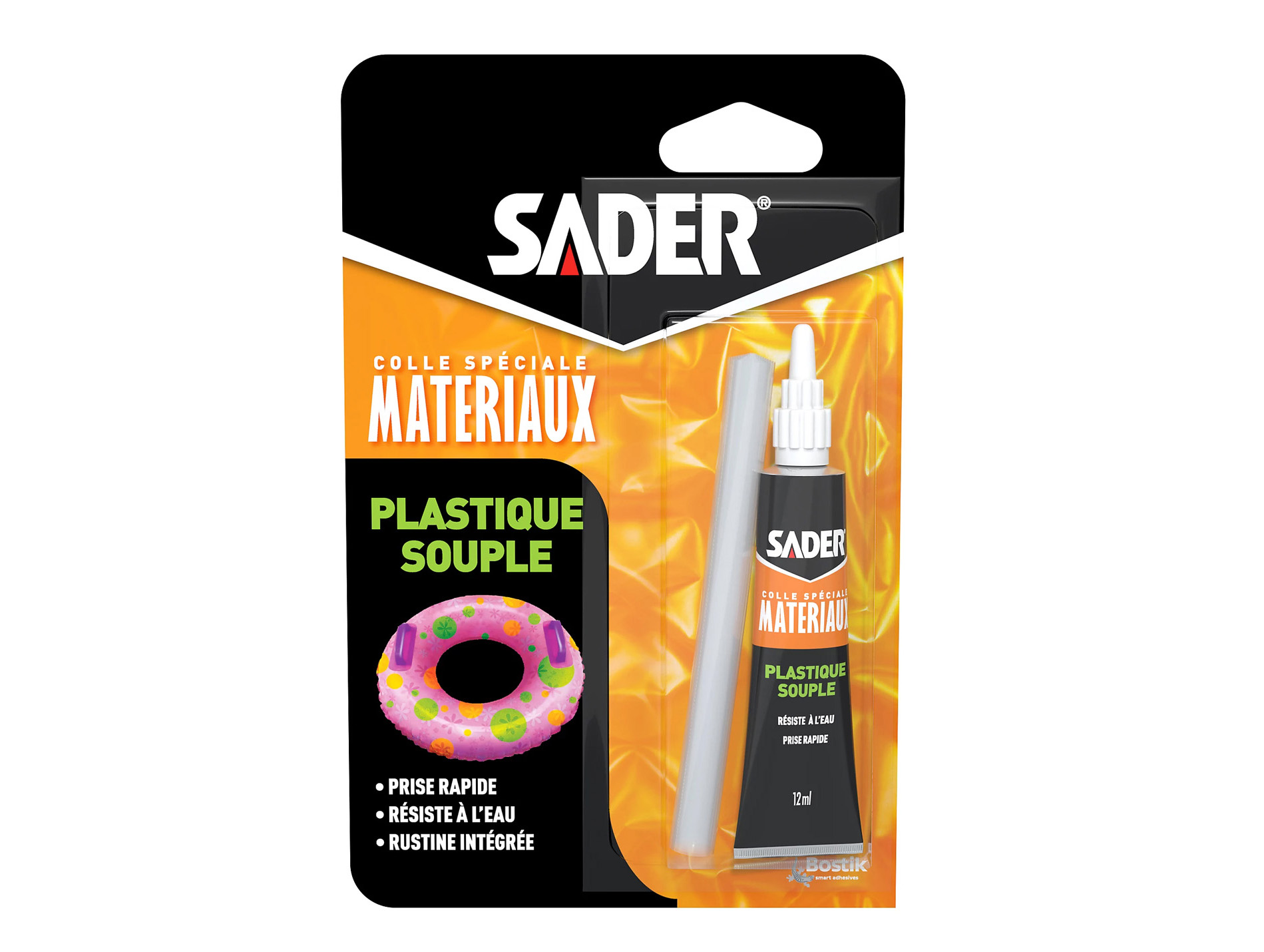 Colle plastique souple SADER transparente 12ml