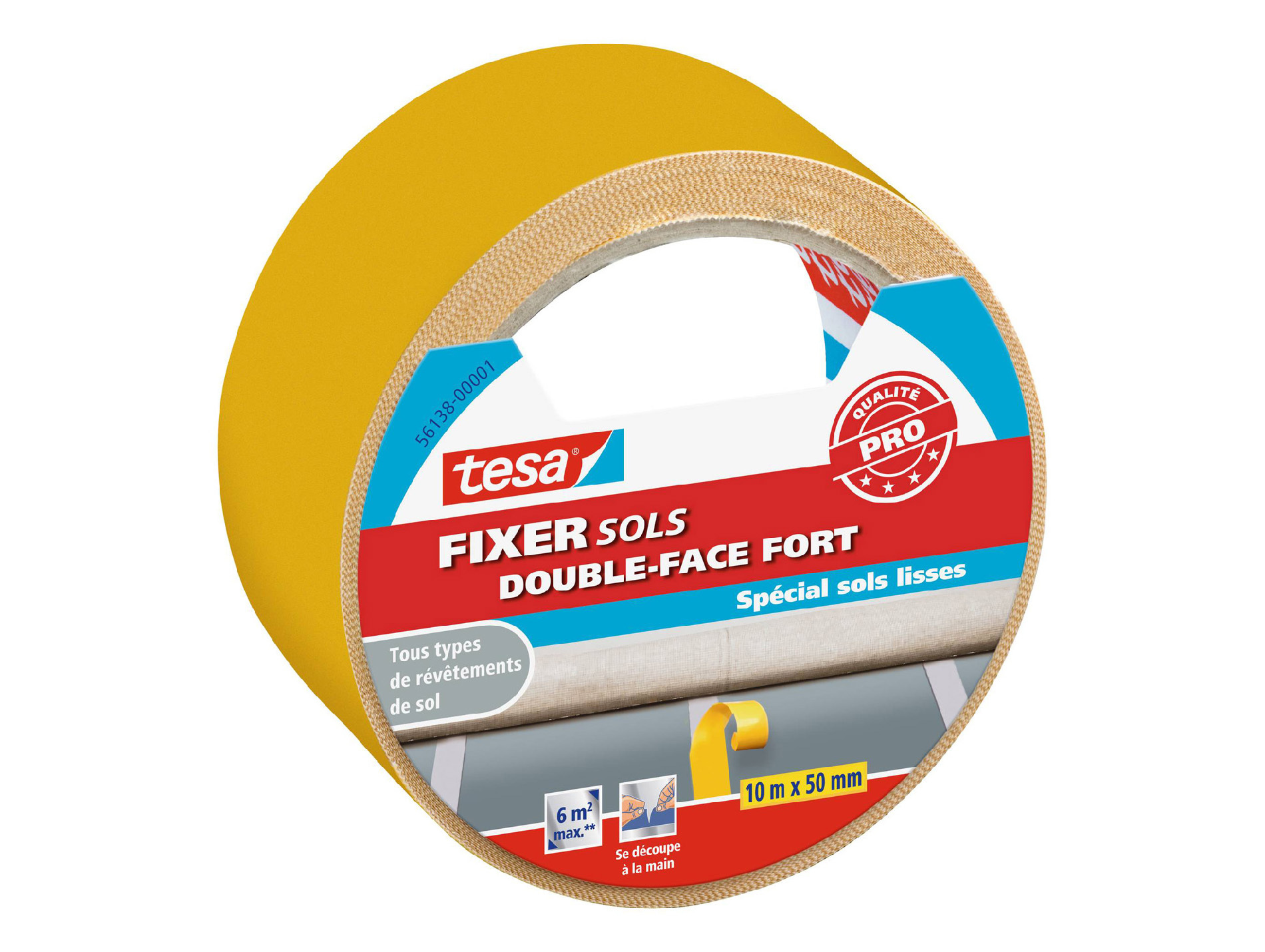 Adhésif TESA Fixer double face pour sols lisses l.50mm x L.10m