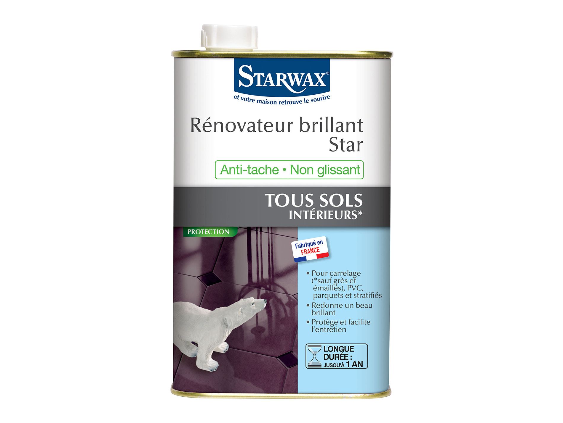 Entretien sols carrelés STARWAX grand brillant 1L