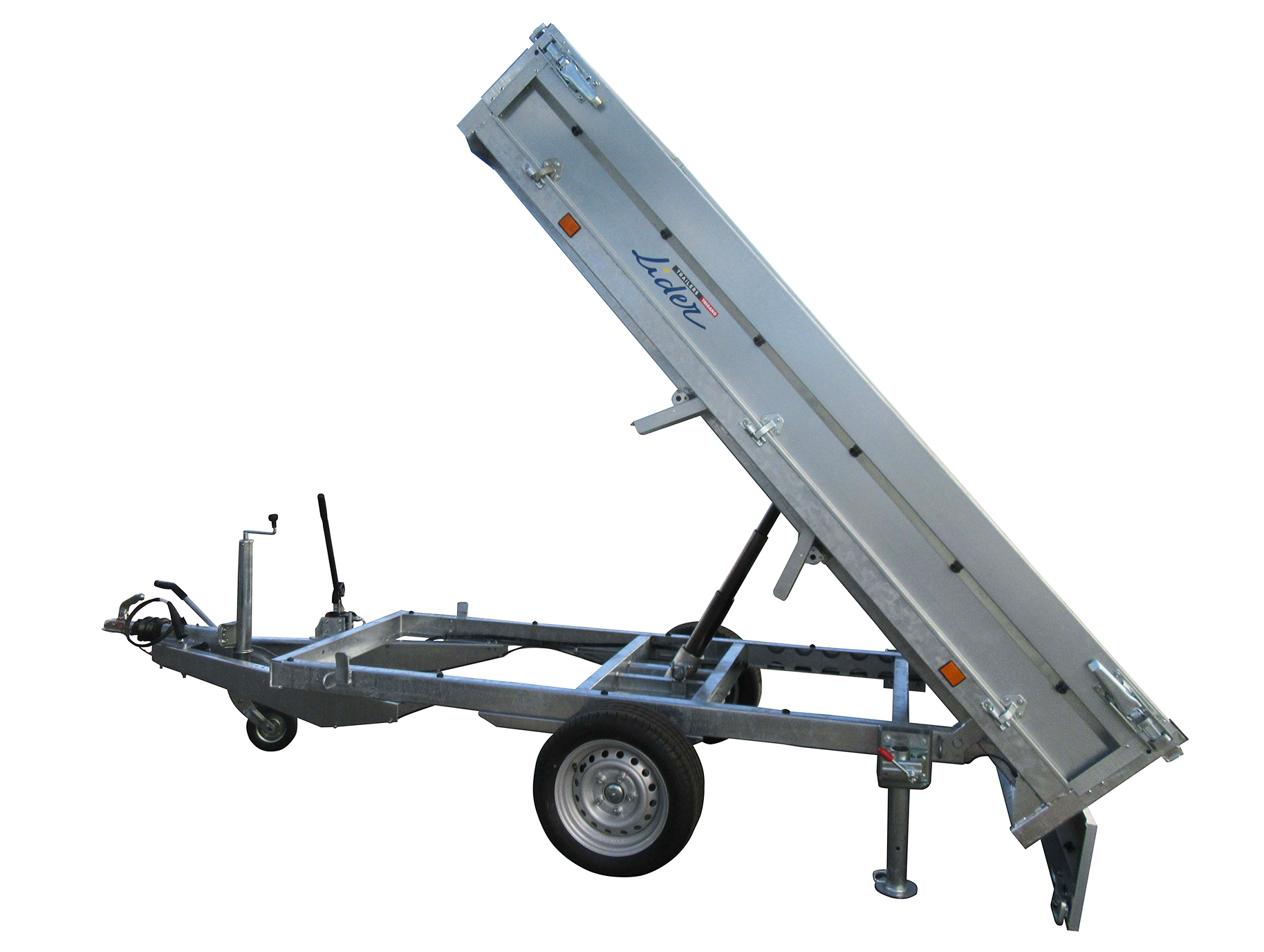 Remorque benne freinée LIDER 750/1350kg L.2,56m