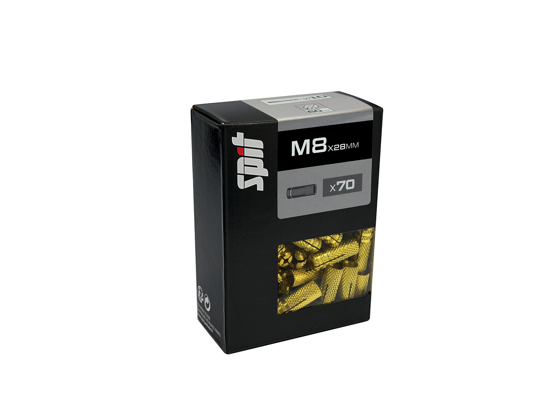 Chevilles laiton M8 SPIT Ø10mm L.30mm x70