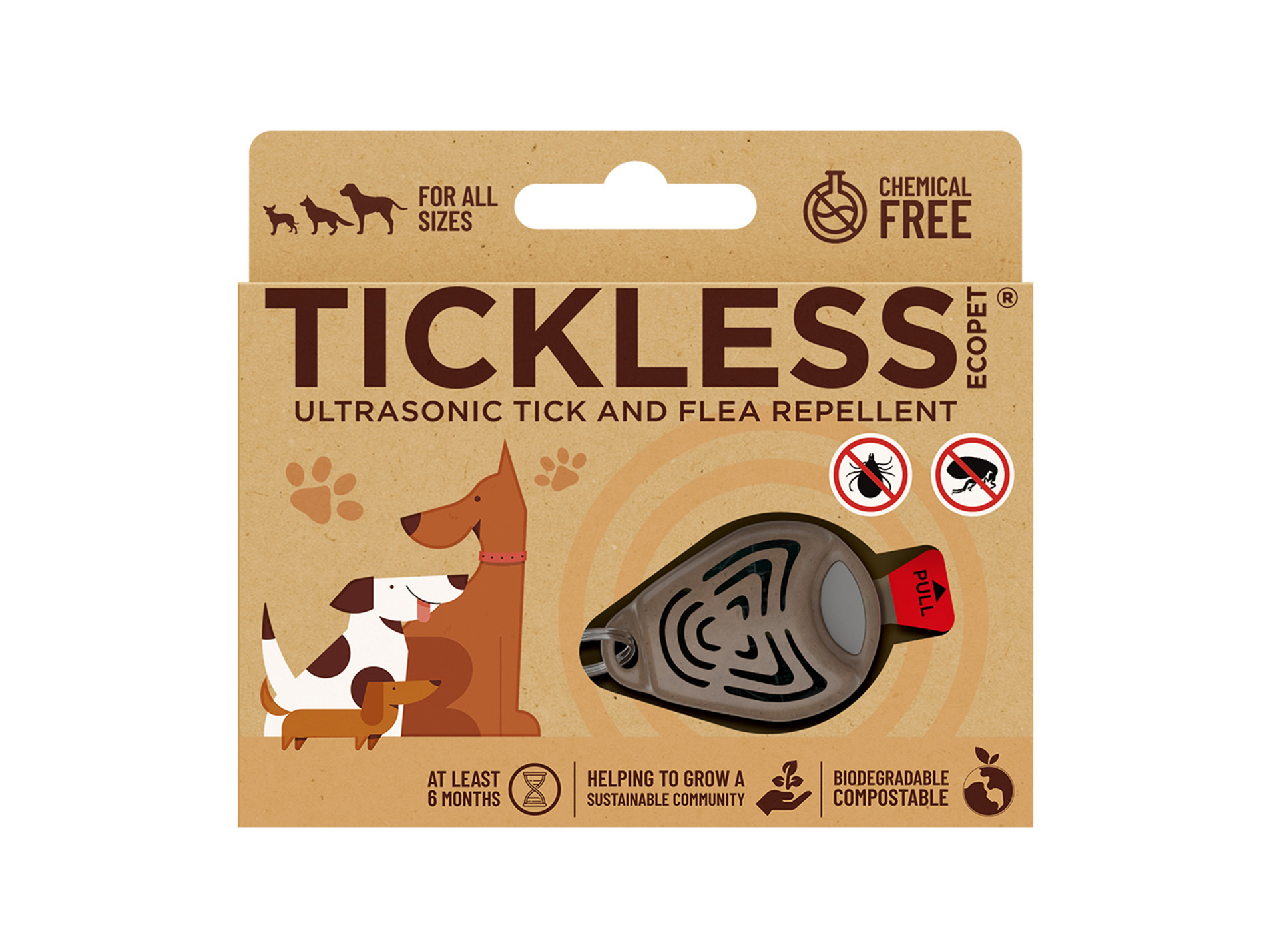 Médaillon anti-tique ultrason TICKLESS EcoPet pour chiens et chats