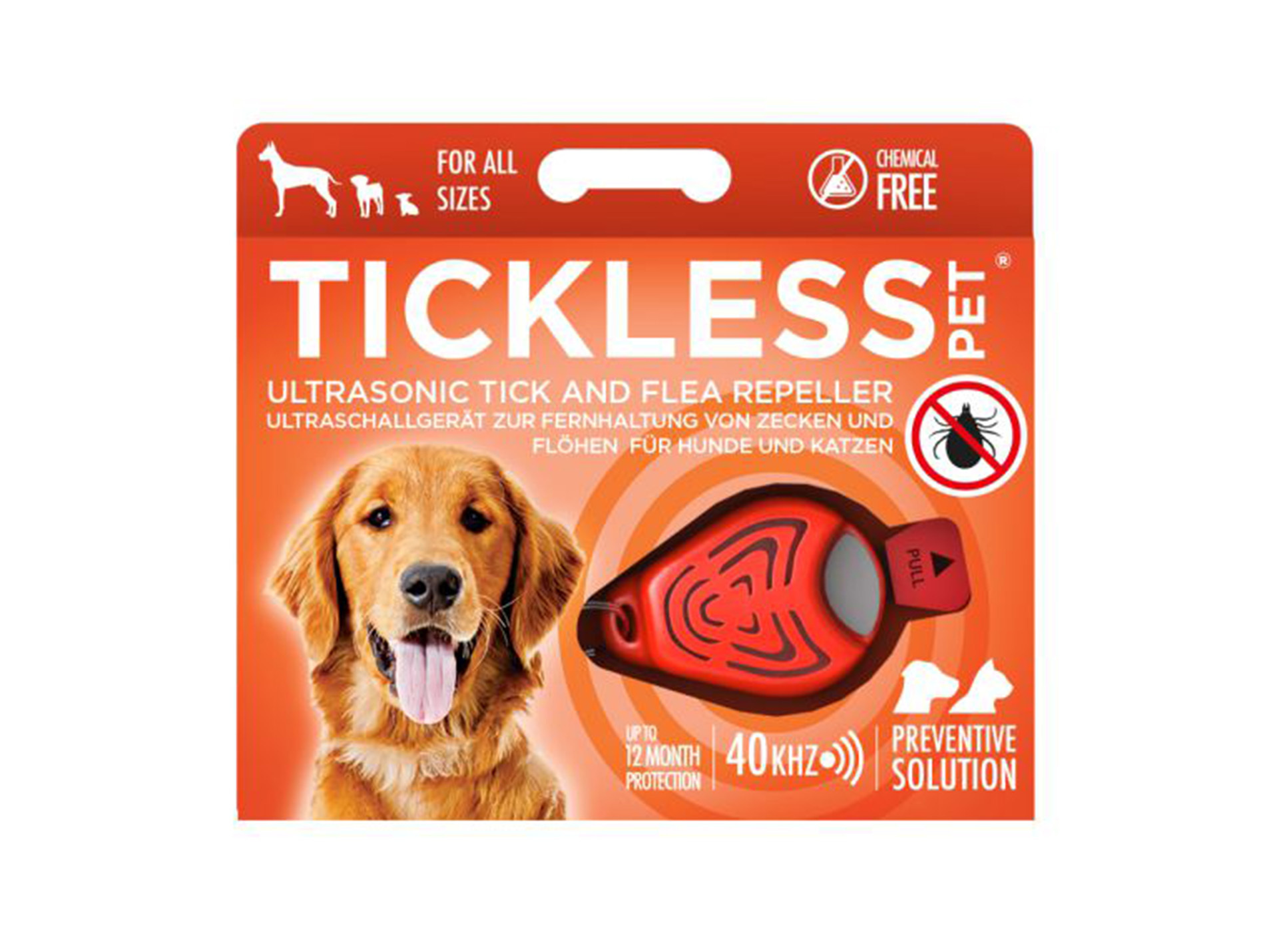 Anti-tiques pour chien TICKLESS orange