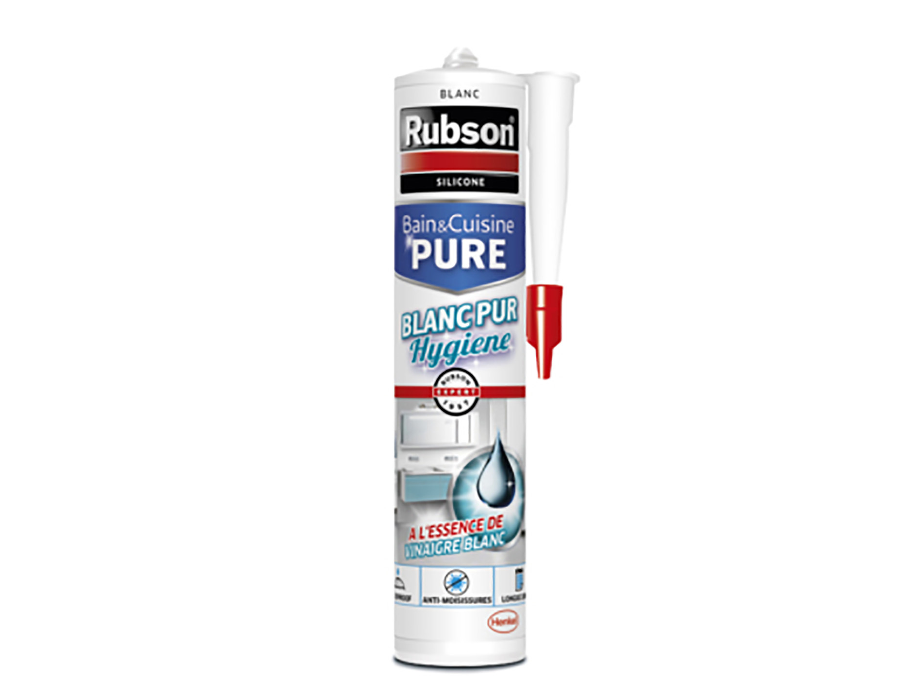 Mastic bain & cuisine blanc pur hygiène RUBSON 280ml