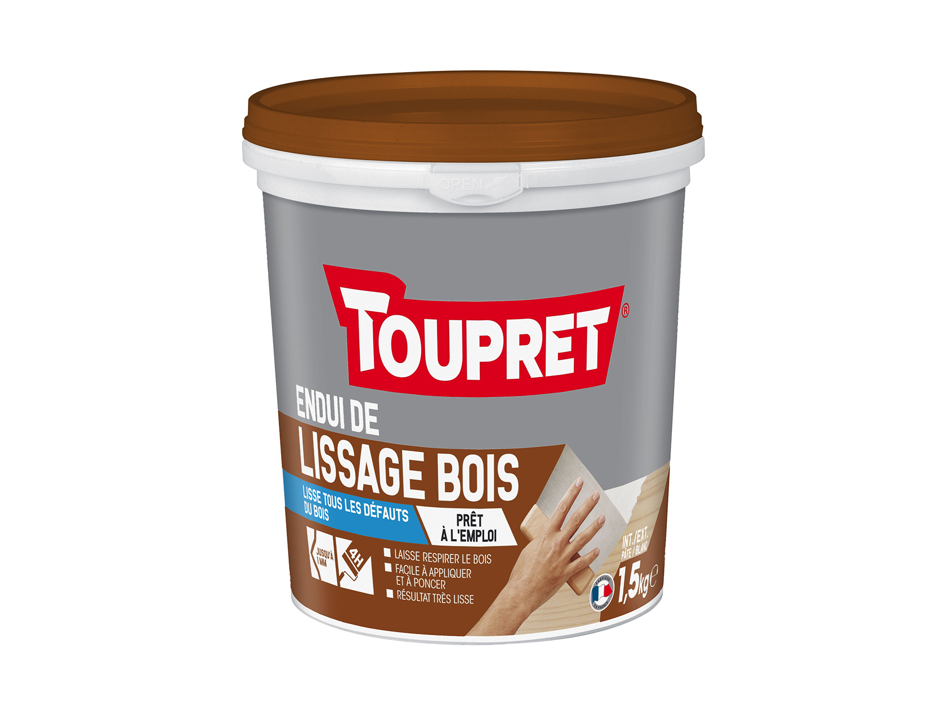 Enduit de lissage bois TOUPRET en pâte 1,5kg