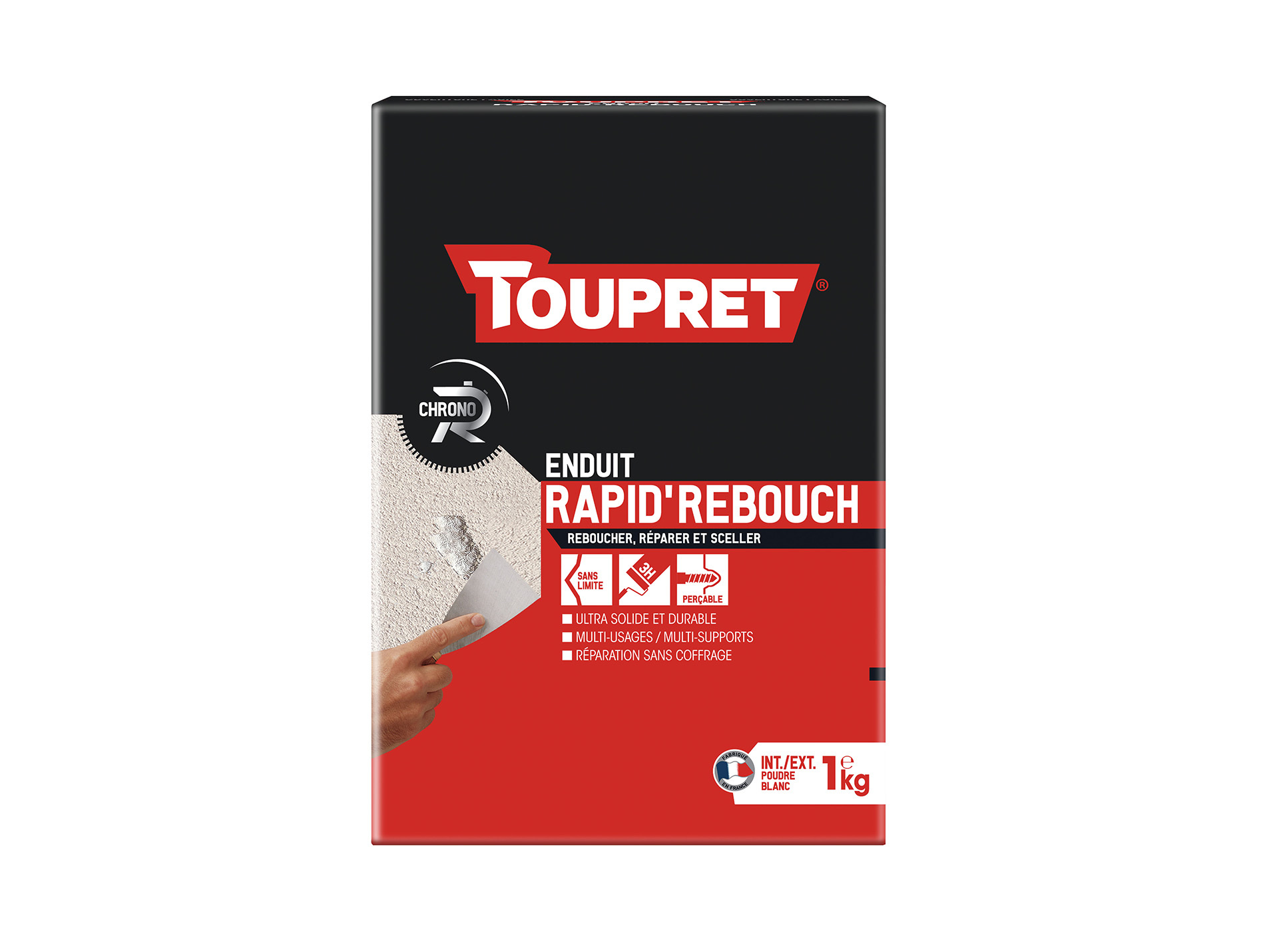 Enduit rapide'rebouch TOUPRET en poudre 1kg