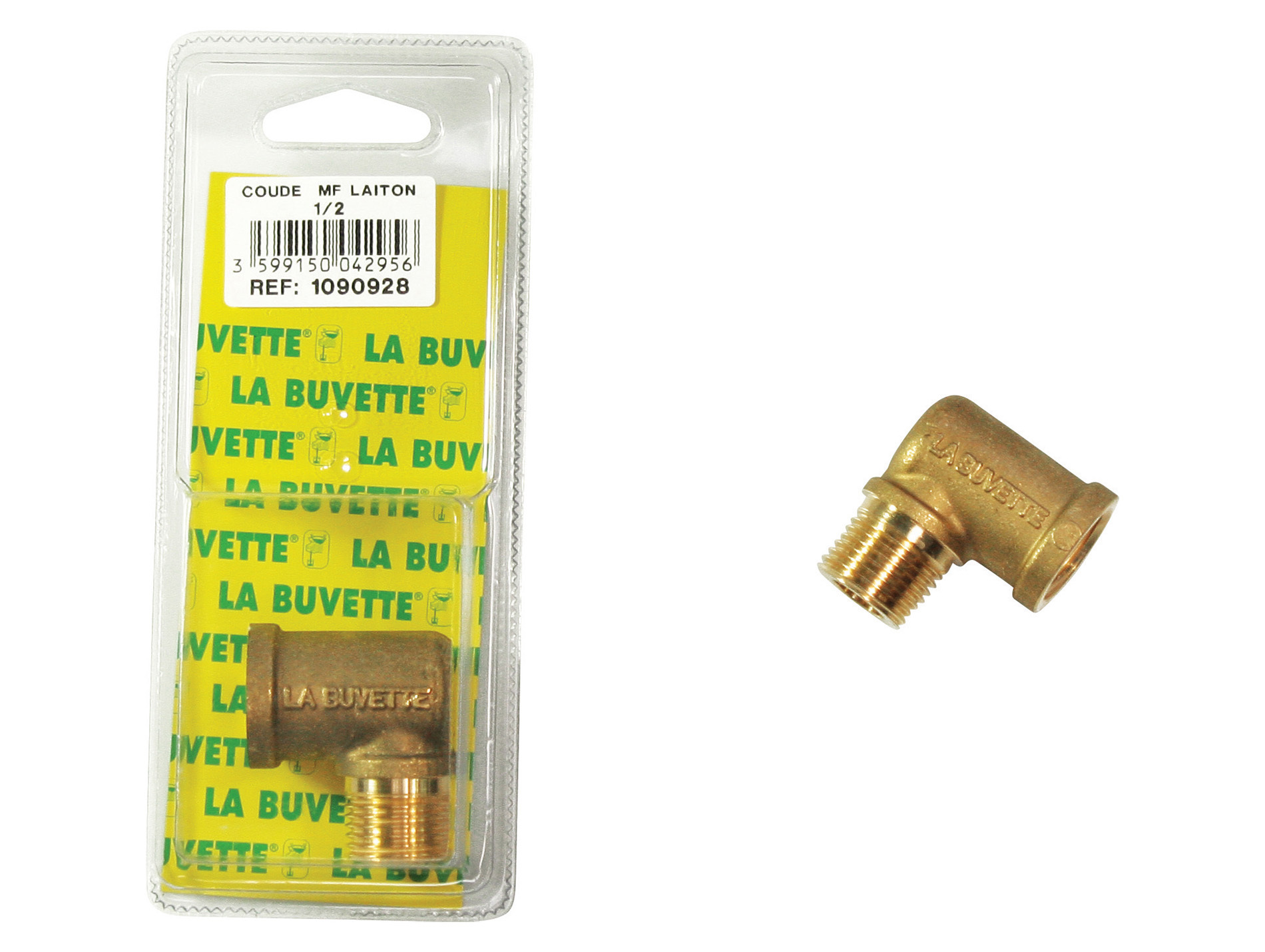 Coude mâle femelle 1/2" laiton