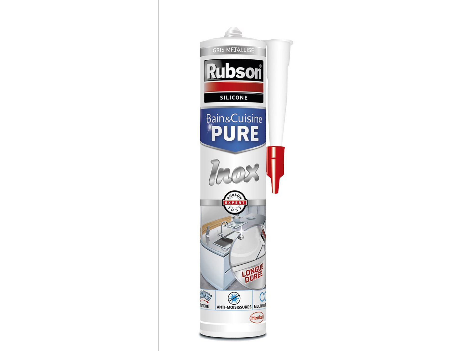 Mastic bain & cuisine pure Inox RUBSON 280ml
