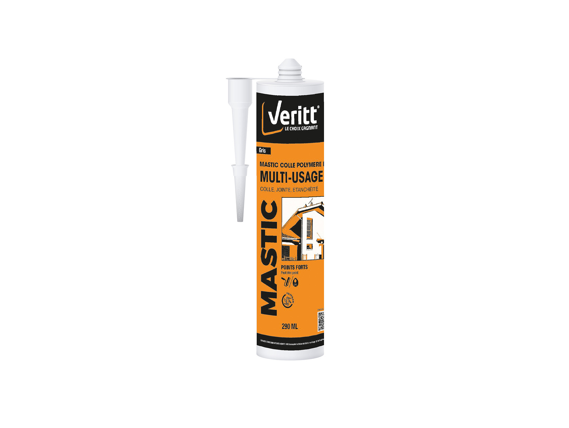 Colle universelle VERITT polymère hybride gris 290ml