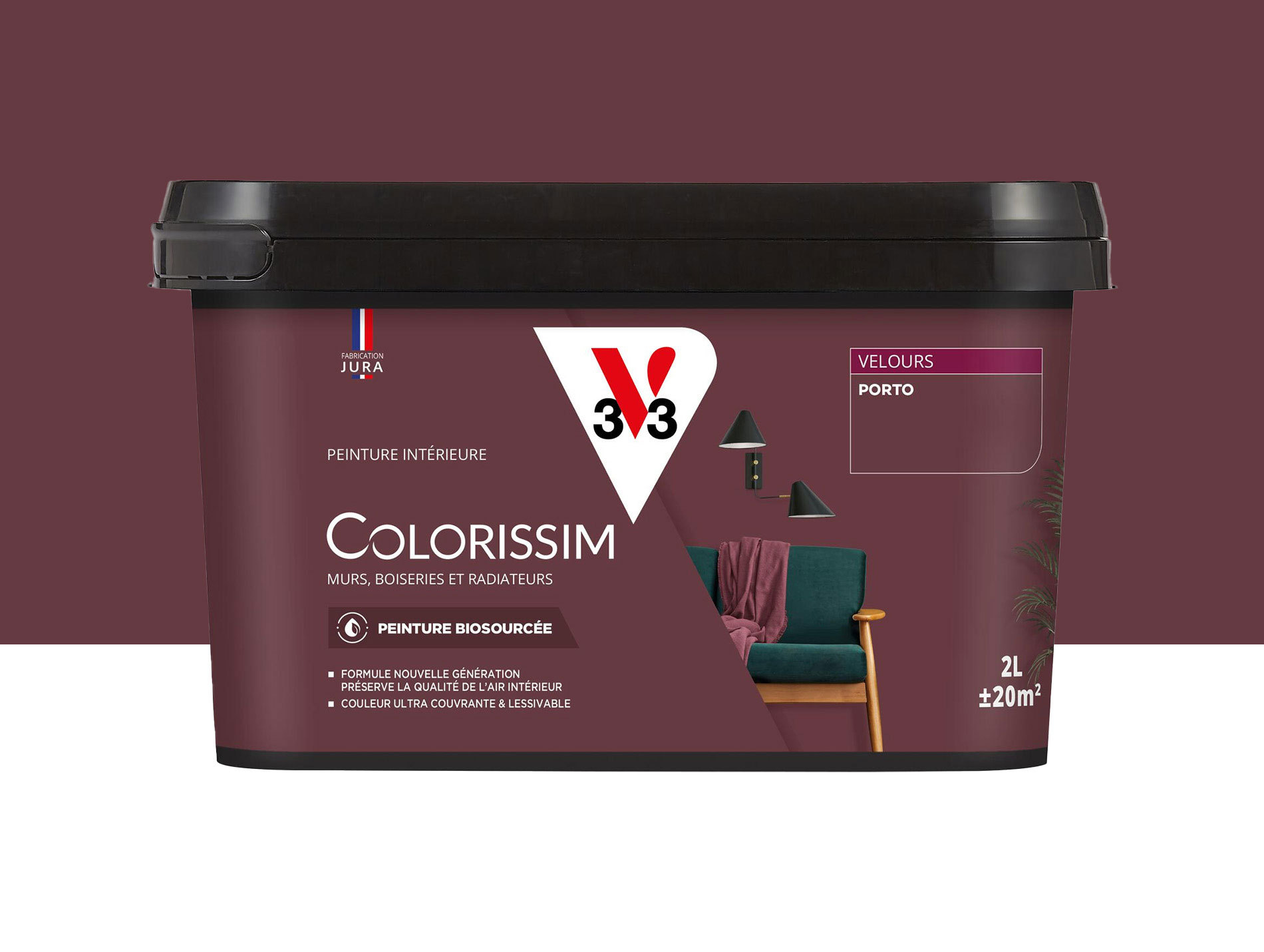 Peinture de décoration Colorissim V33 Porto velours 2L