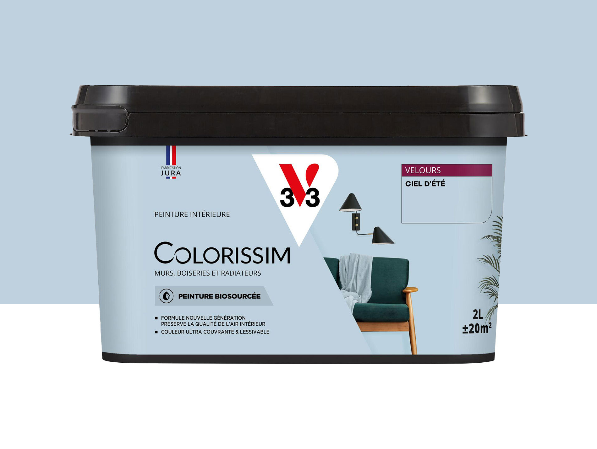 Peinture de décoration Colorissim V33 Ciel d'été velours 2L