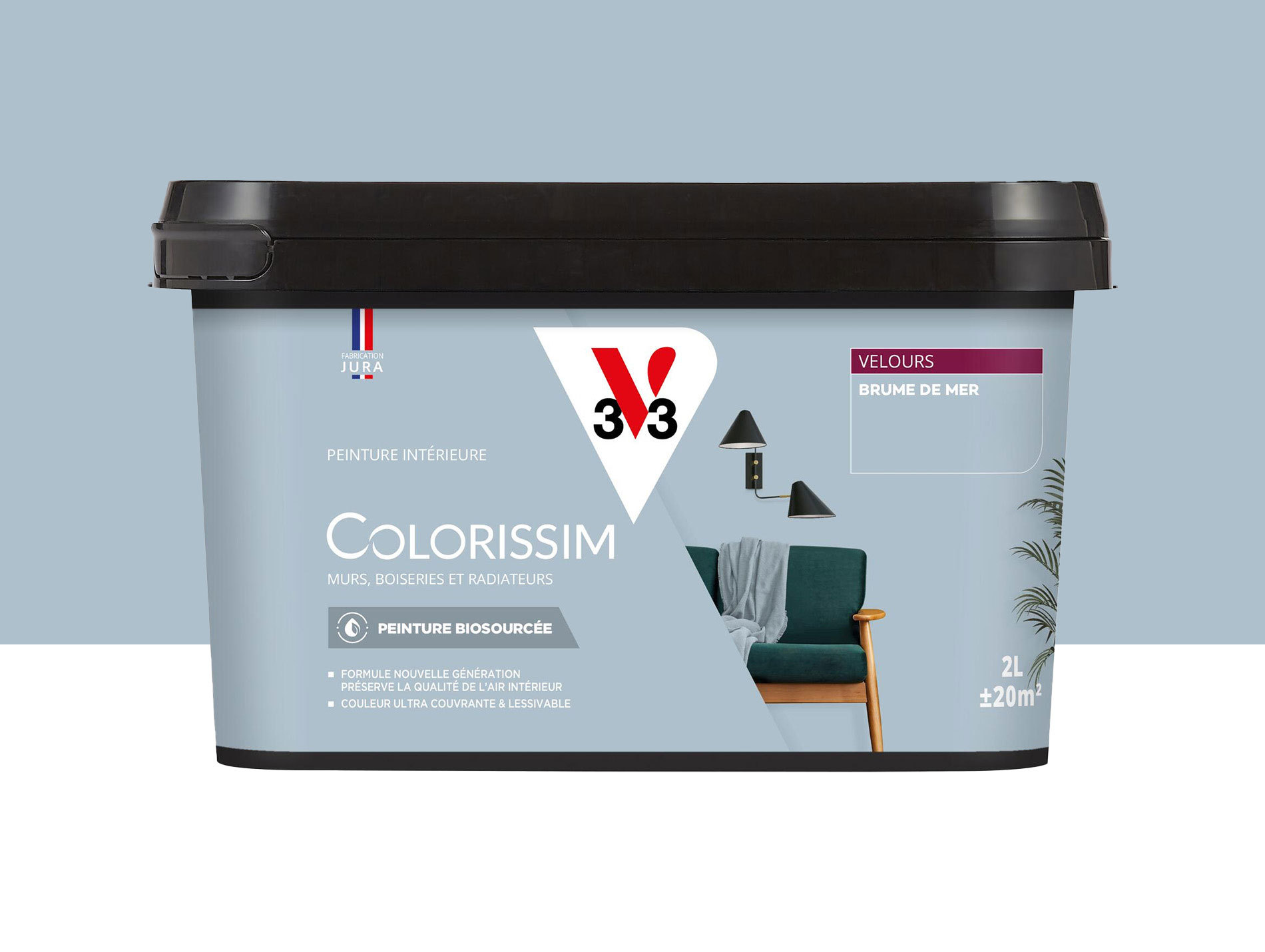 Peinture de décoration Colorissim V33 Brume de mer velours 2L