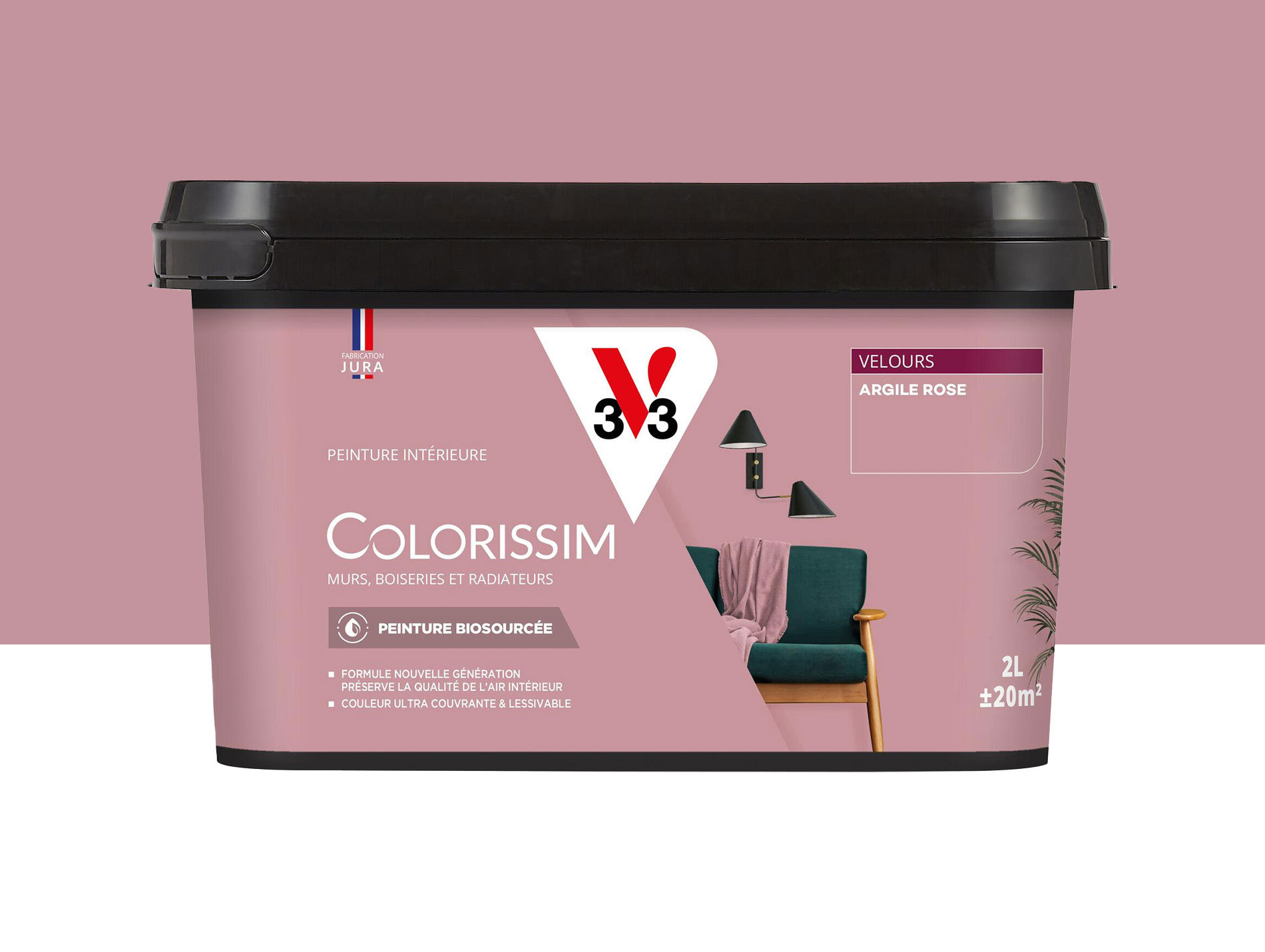 Peinture de décoration Colorissim V33 Argile rose velours 2L