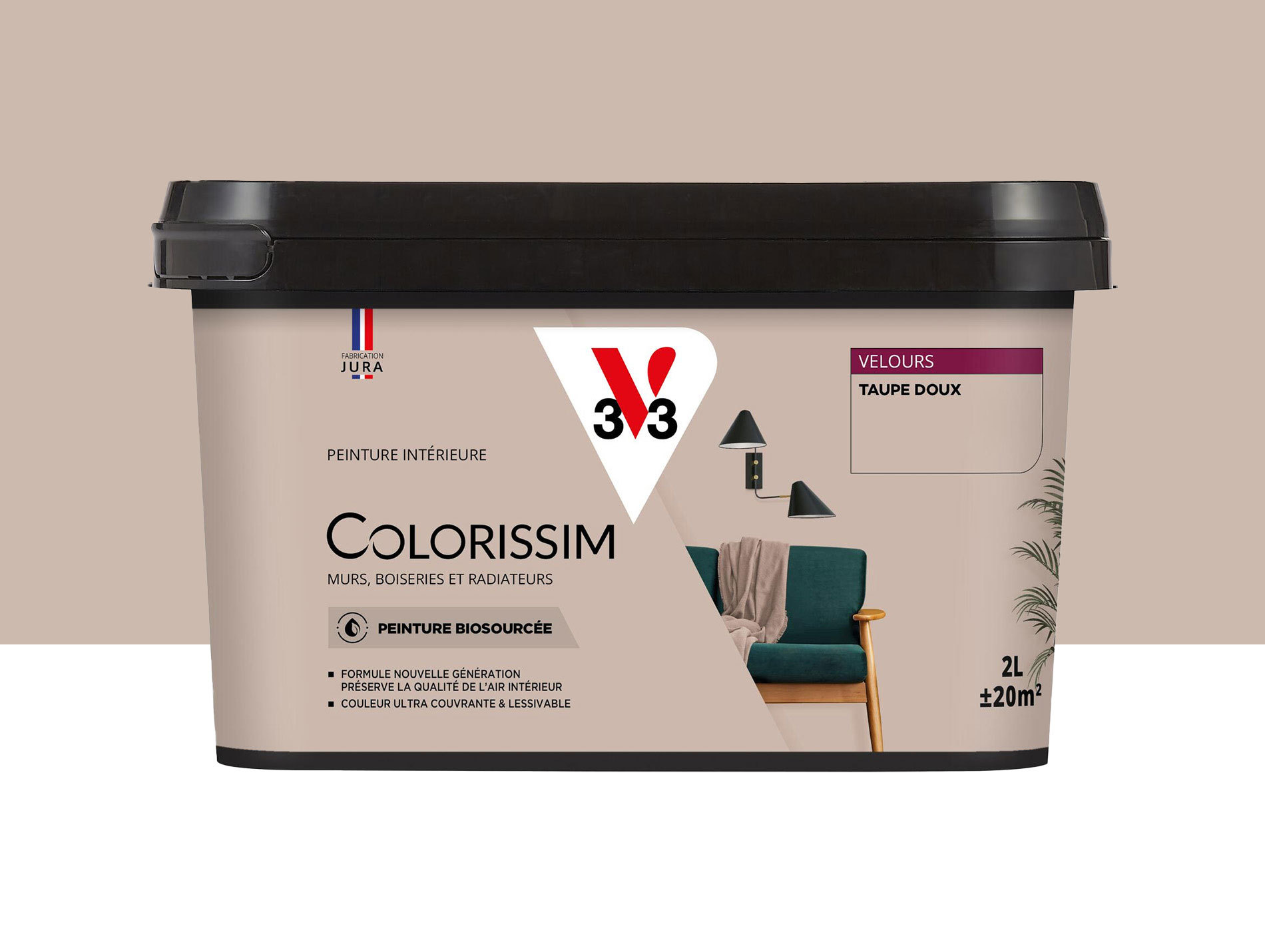 Peinture de décoration Colorissim V33 Taupe doux velours 2L