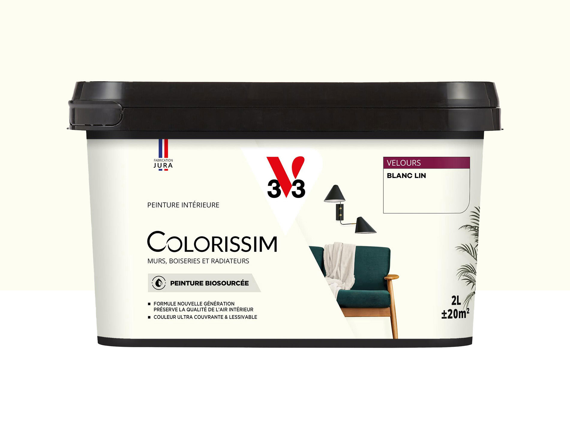 Peinture de décoration Colorissim V33 Blanc lin velours 2L