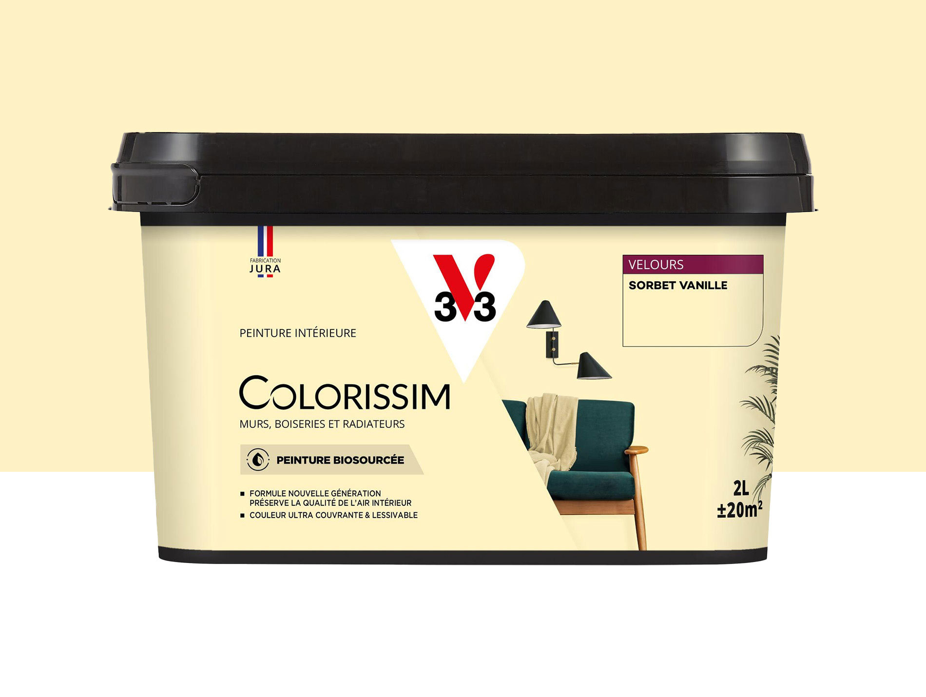 Peinture de décoration Colorissim V33 Sorbet vanille velours 2L