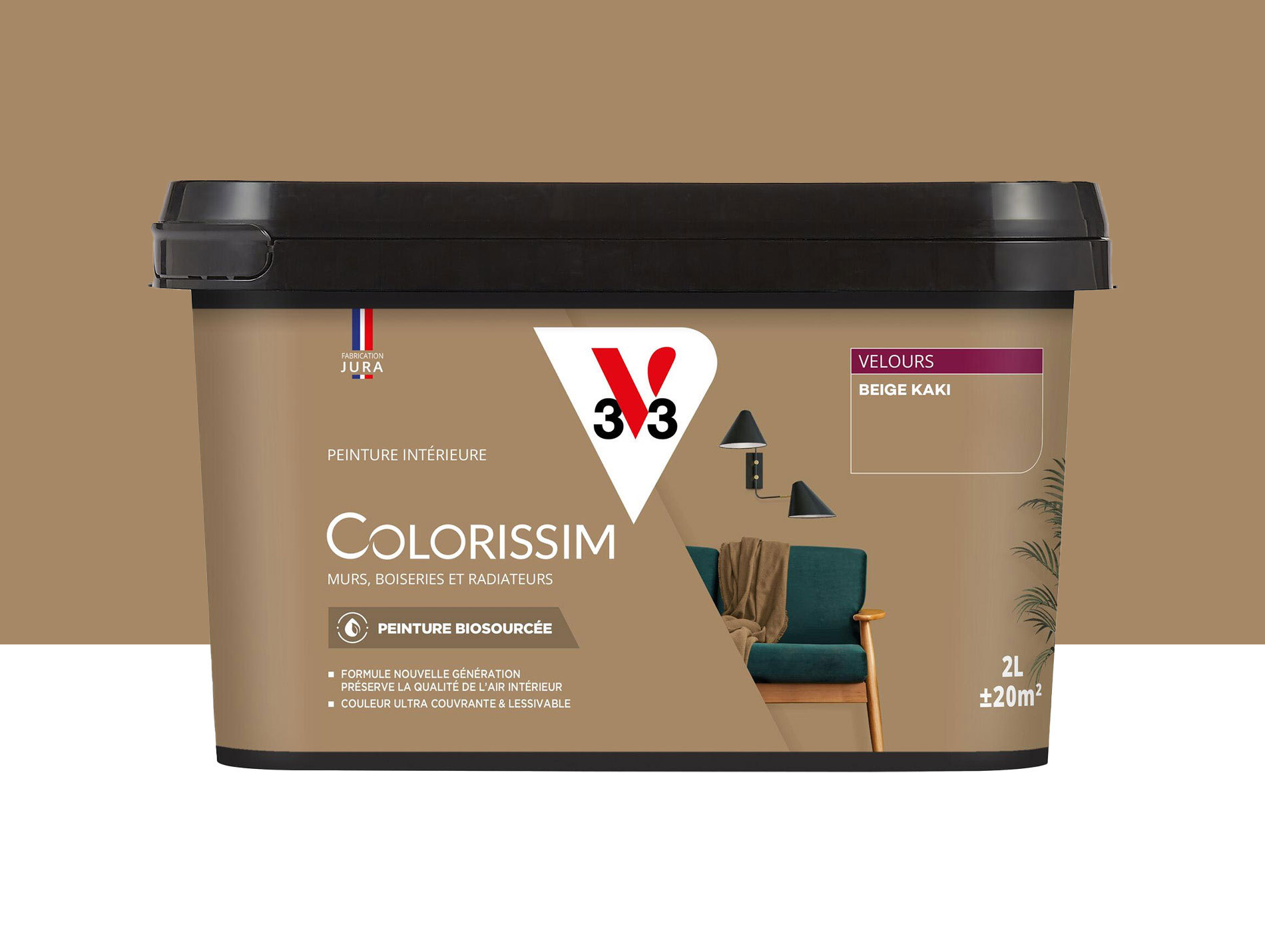 Peinture de décoration Colorissim V33 Beige kaki velours 2L