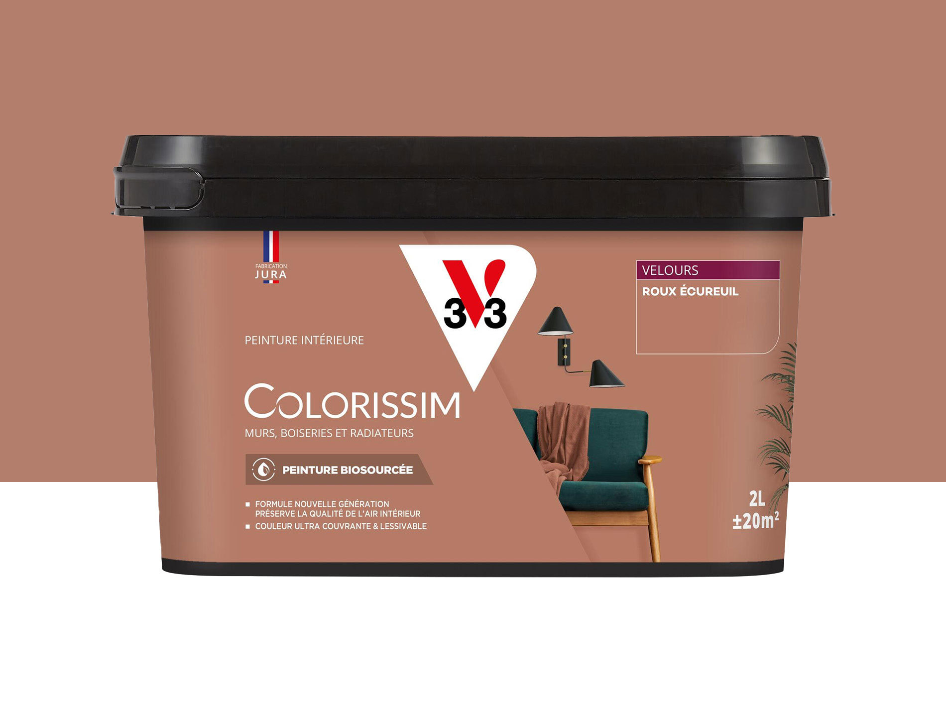 Peinture de décoration Colorissim V33 Roux écureuil velours 2L
